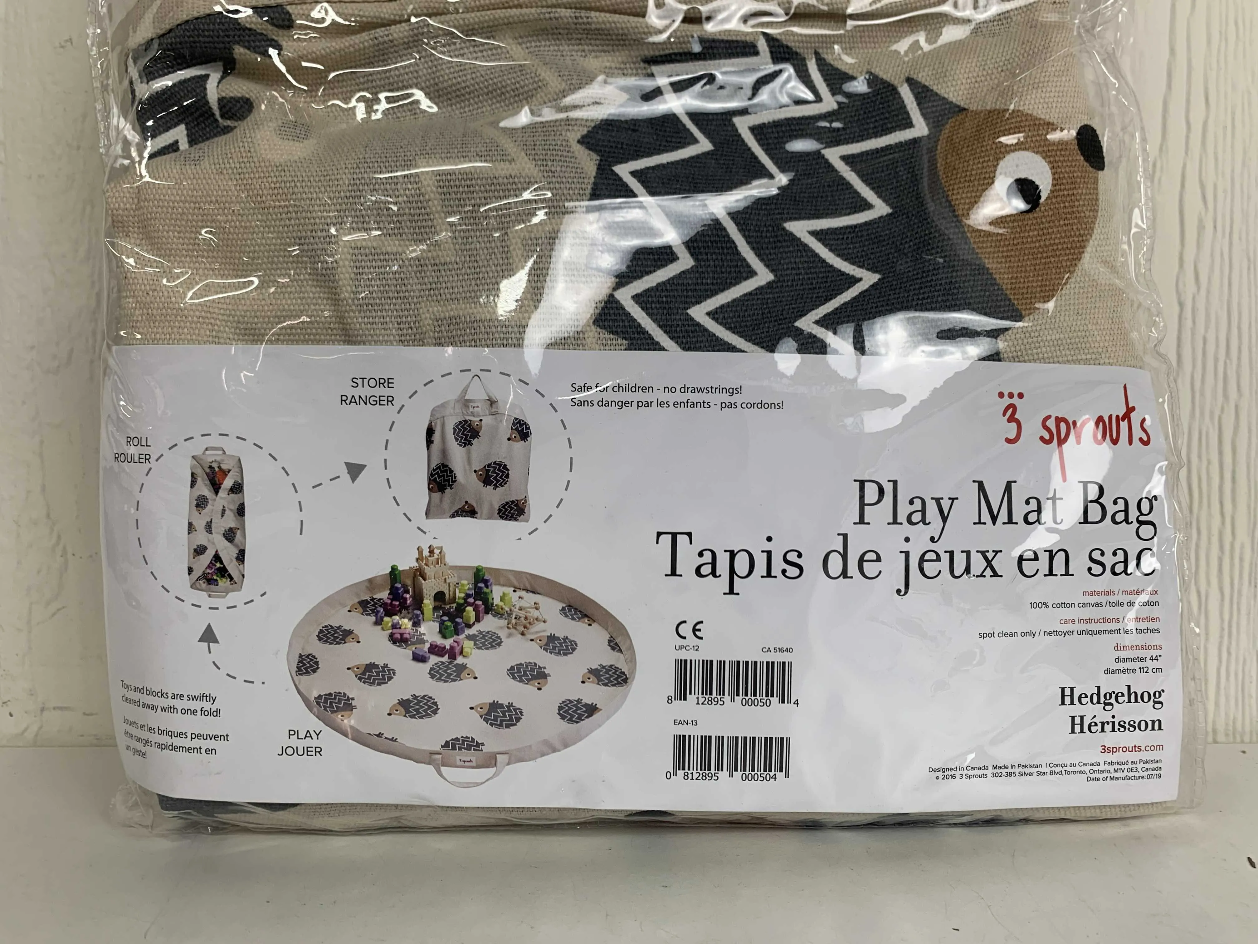 3 Sprouts Play Mat, Hedgehog