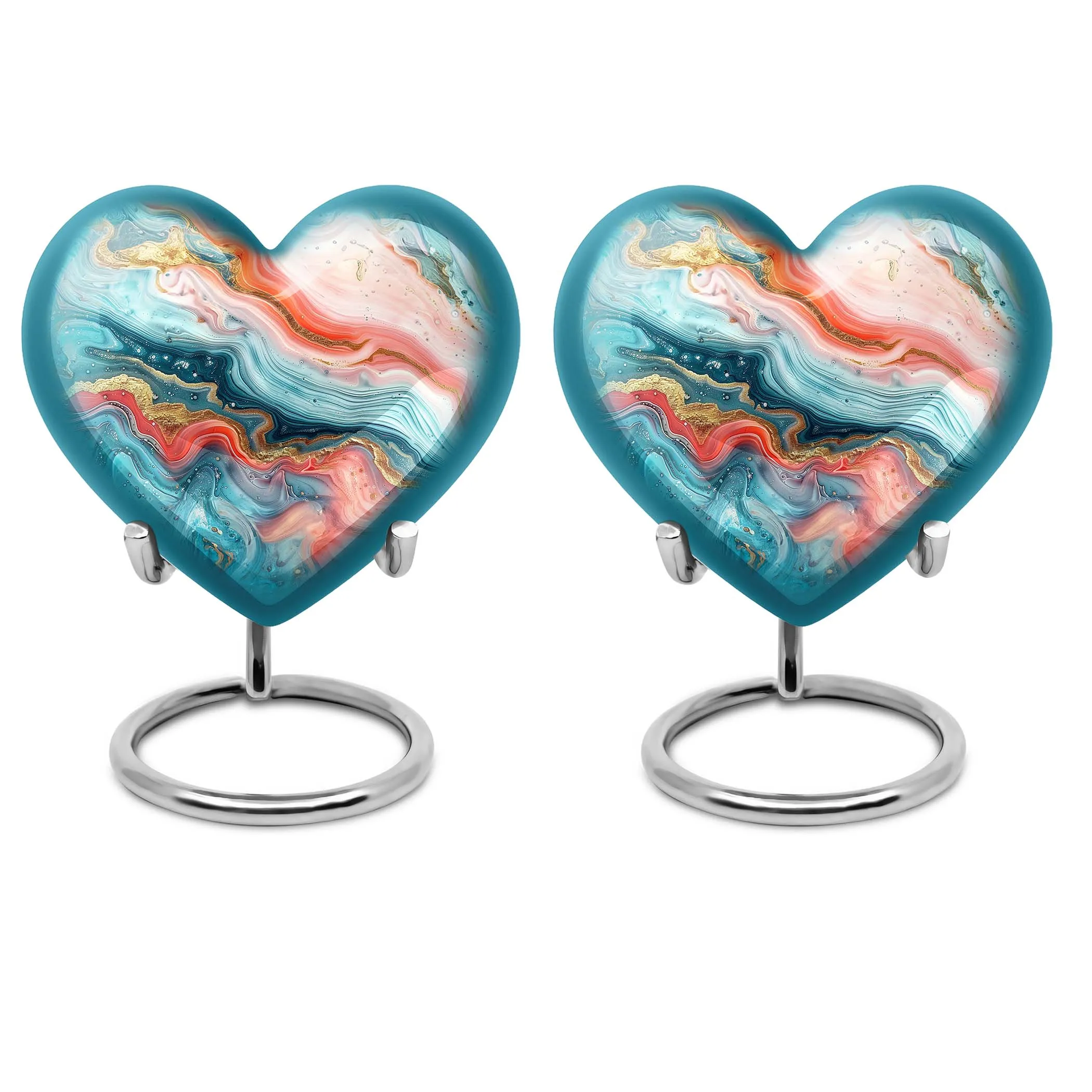 Abstract Urn Villanelle: Peaceful Rest Heart Design Urn