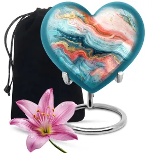 Abstract Urn Villanelle: Peaceful Rest Heart Design Urn