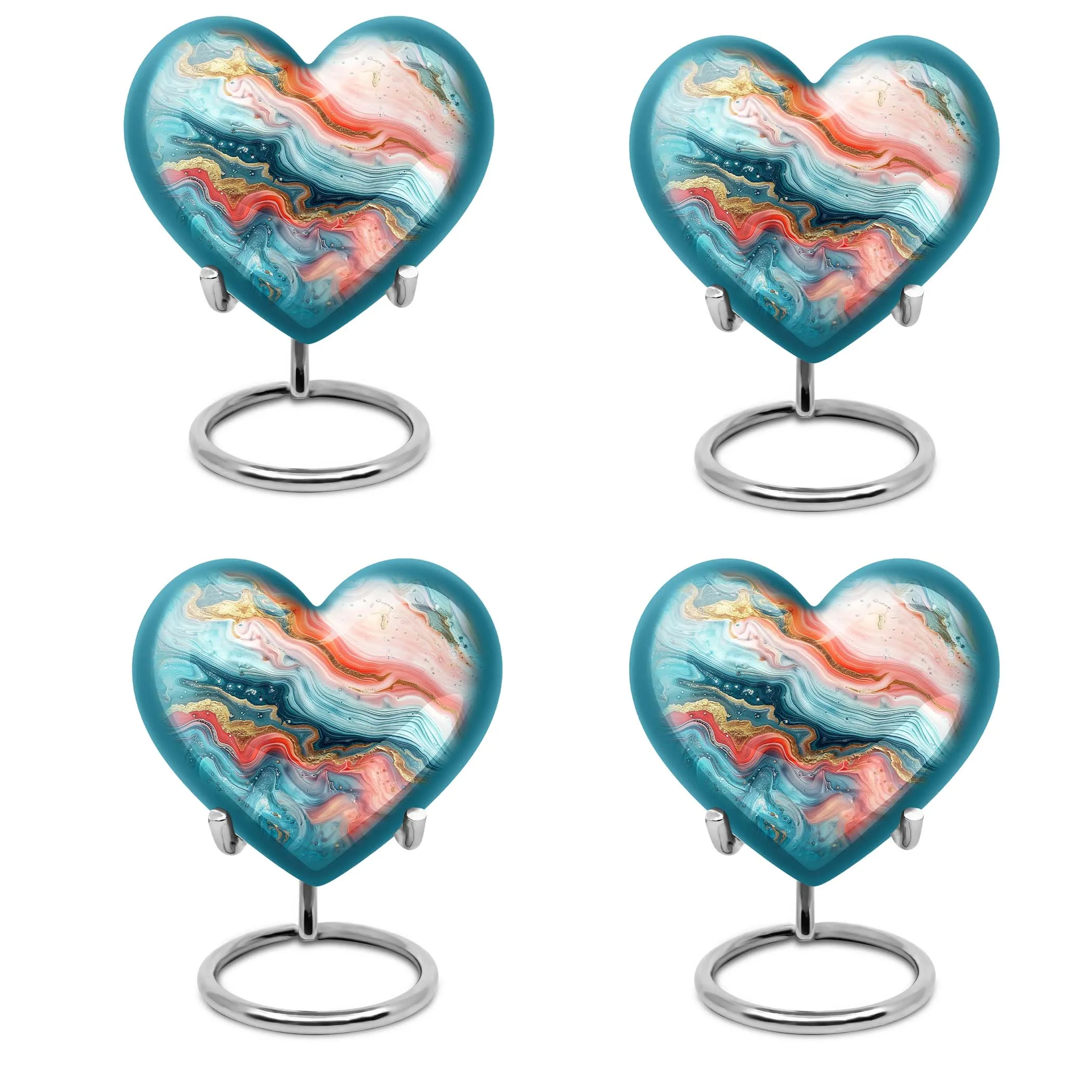 Abstract Urn Villanelle: Peaceful Rest Heart Design Urn