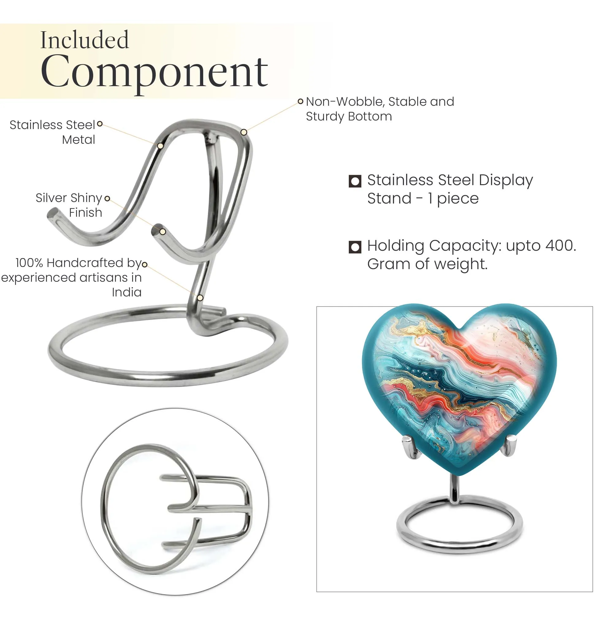 Abstract Urn Villanelle: Peaceful Rest Heart Design Urn