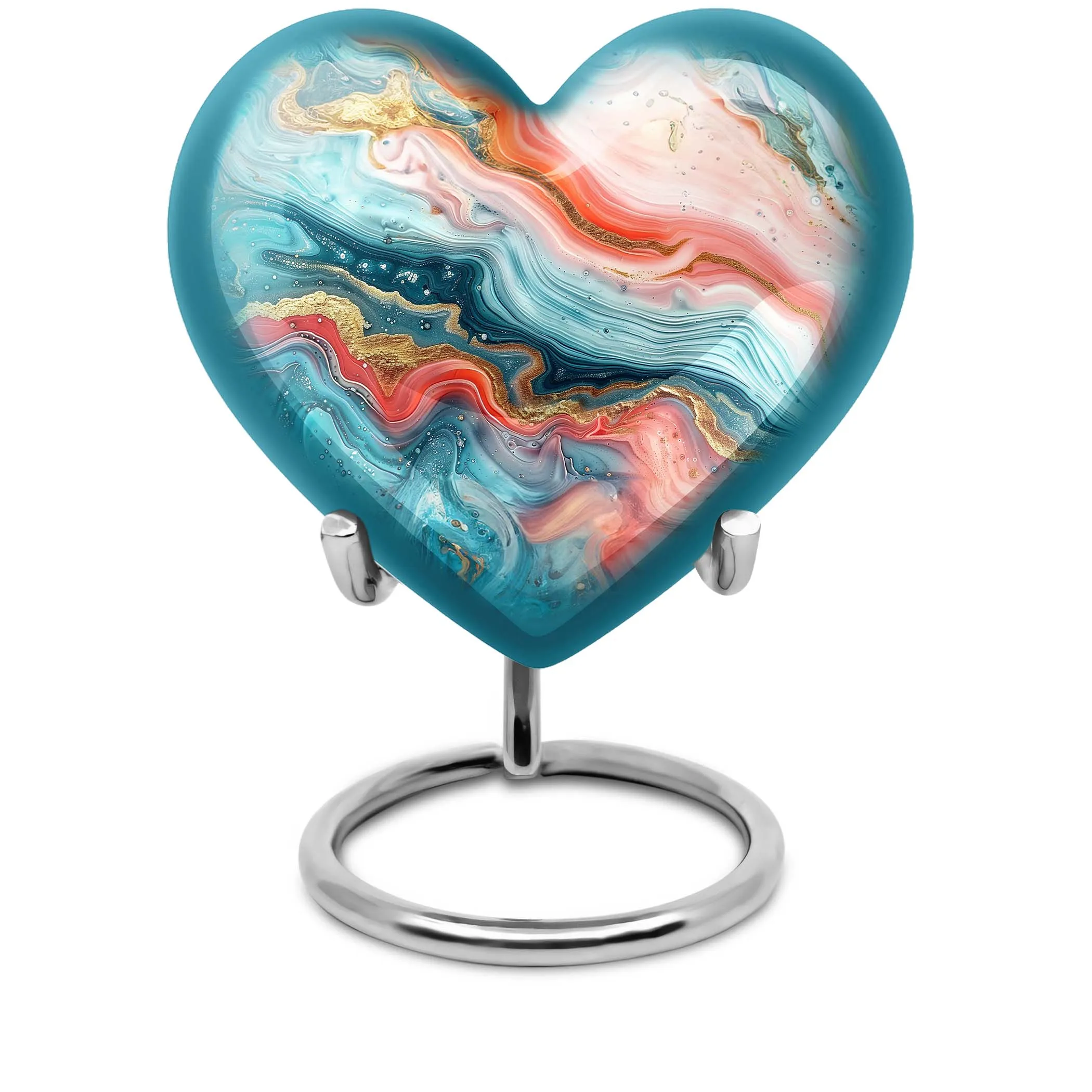 Abstract Urn Villanelle: Peaceful Rest Heart Design Urn