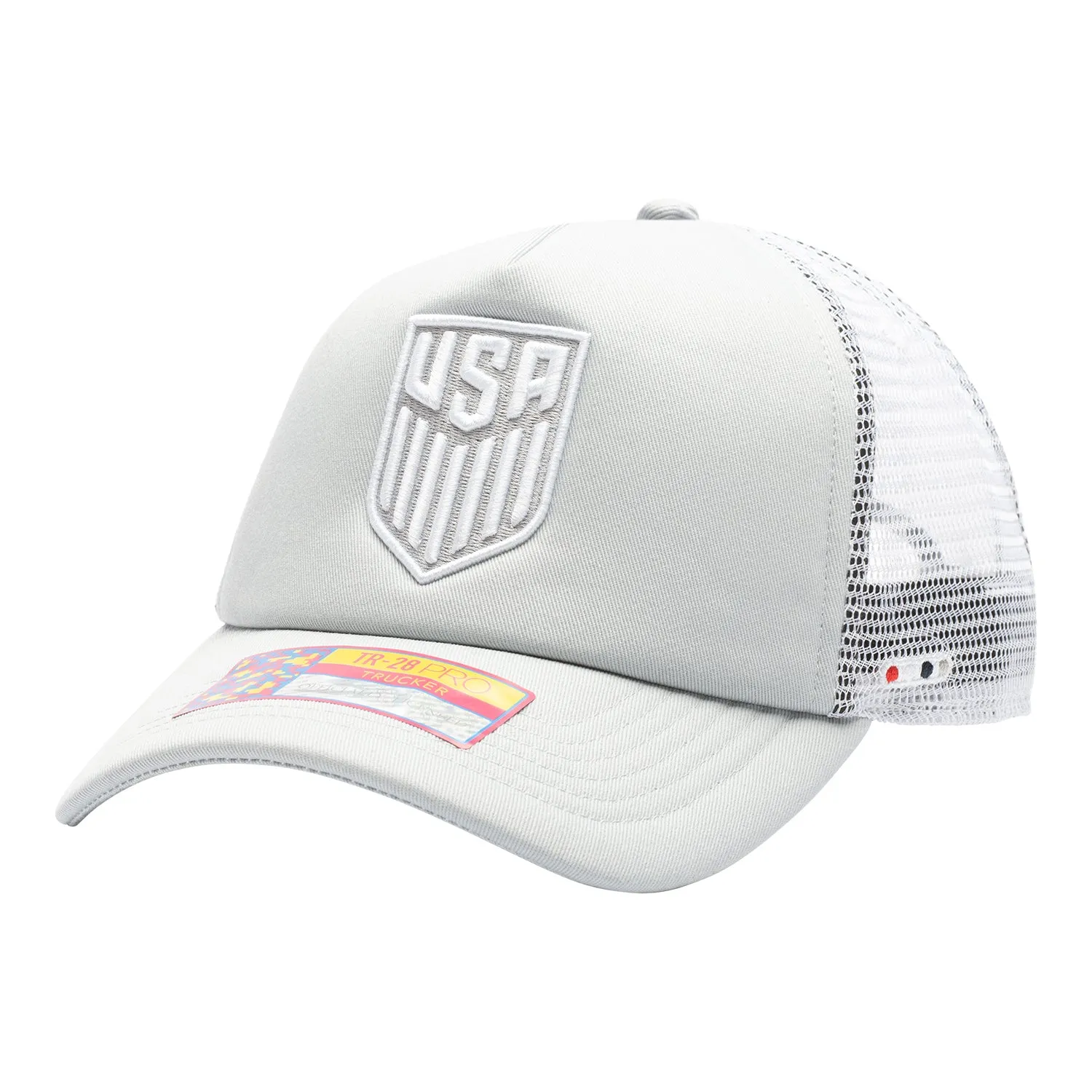 Adult Fan Ink USMNT Fog Grey Trucker Hat