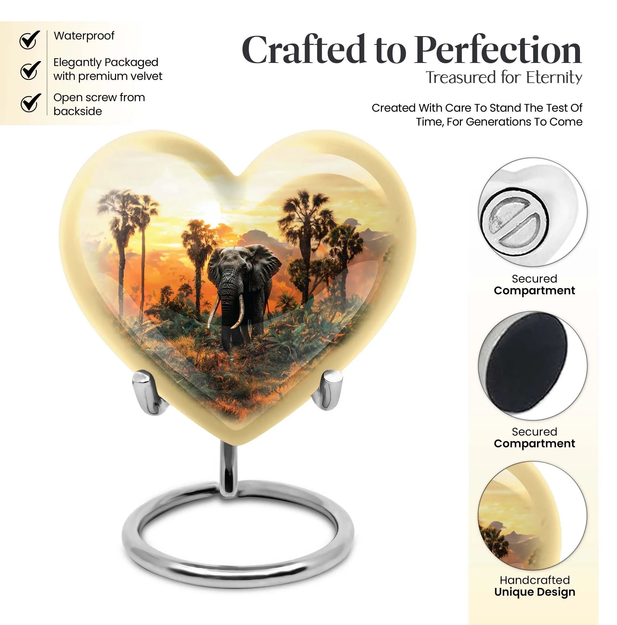 Affectionate Remembrance - Elephant Urn, Reverent Resting Place for Male