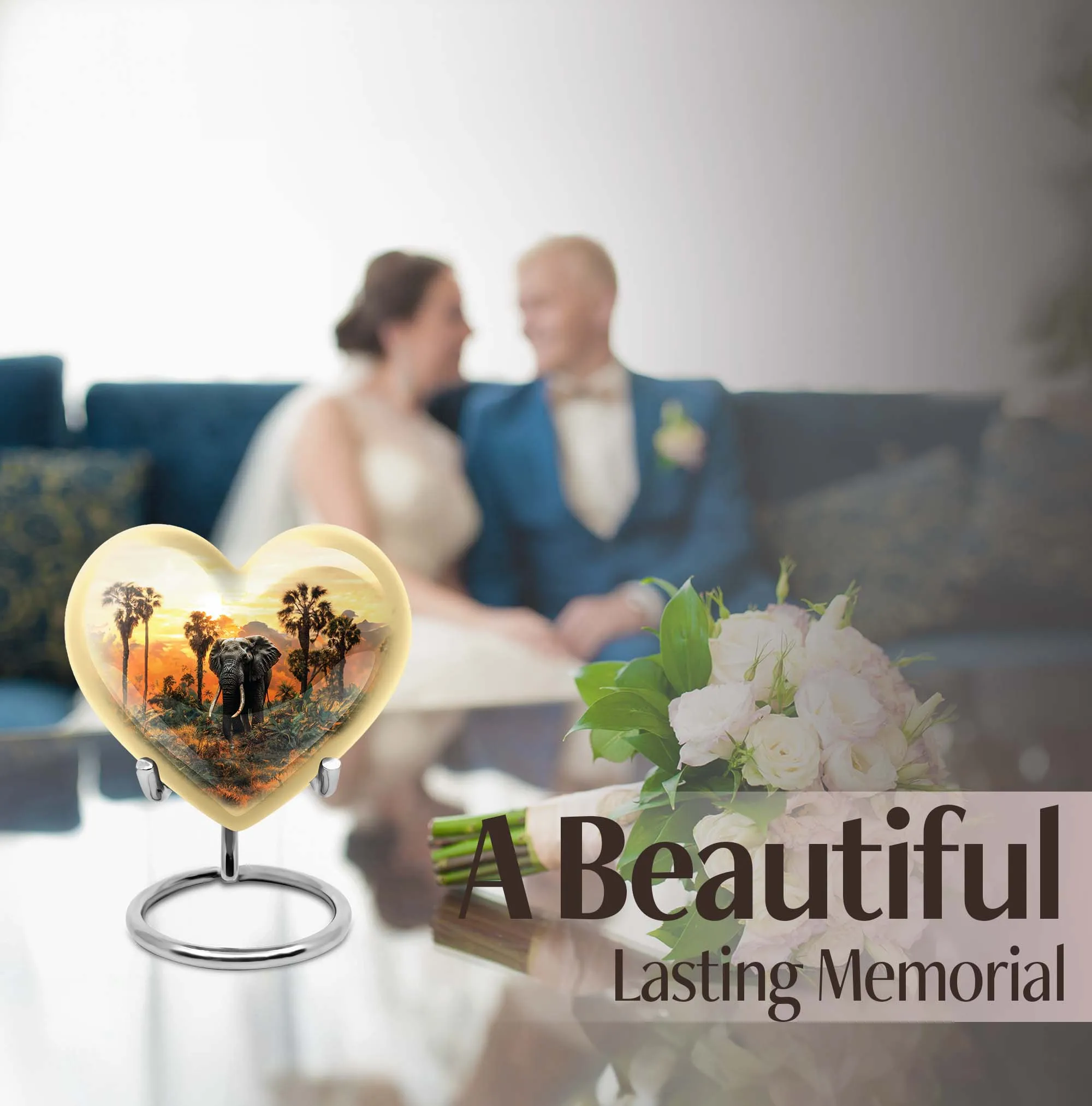 Affectionate Remembrance - Elephant Urn, Reverent Resting Place for Male