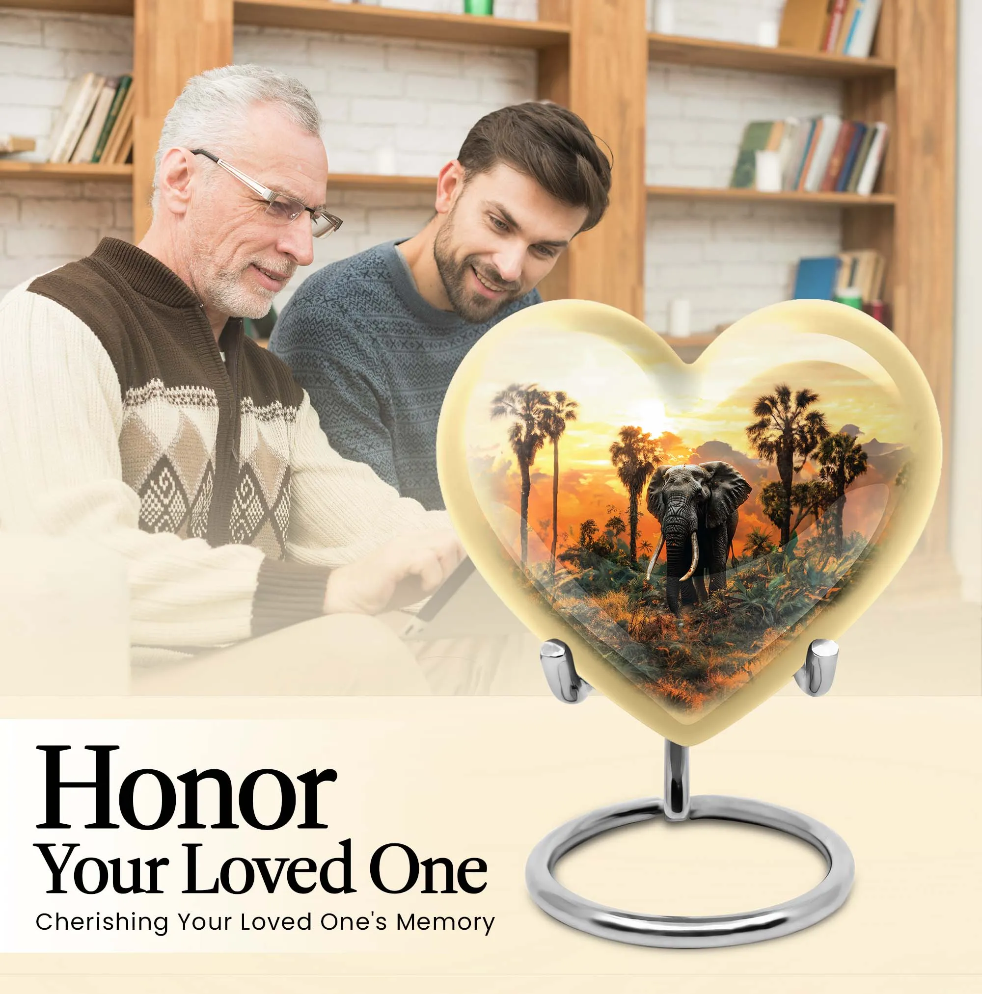 Affectionate Remembrance - Elephant Urn, Reverent Resting Place for Male