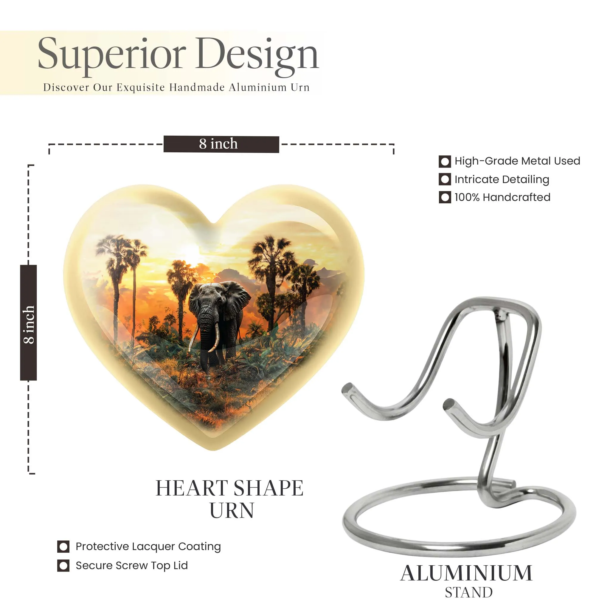 Affectionate Remembrance - Elephant Urn, Reverent Resting Place for Male