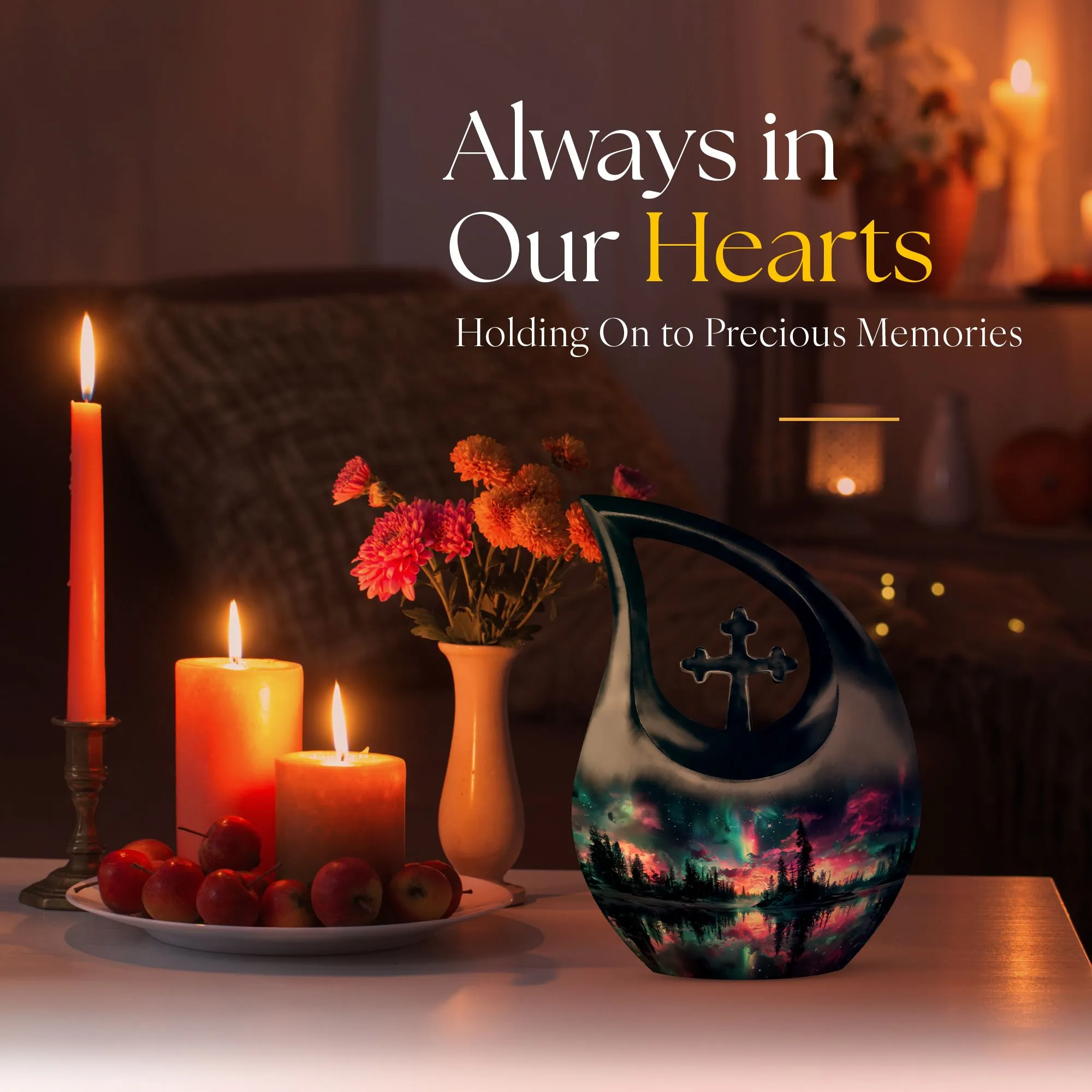 Affordable Aurora Borealis Cross Drop Memorial Tribute Large Urn