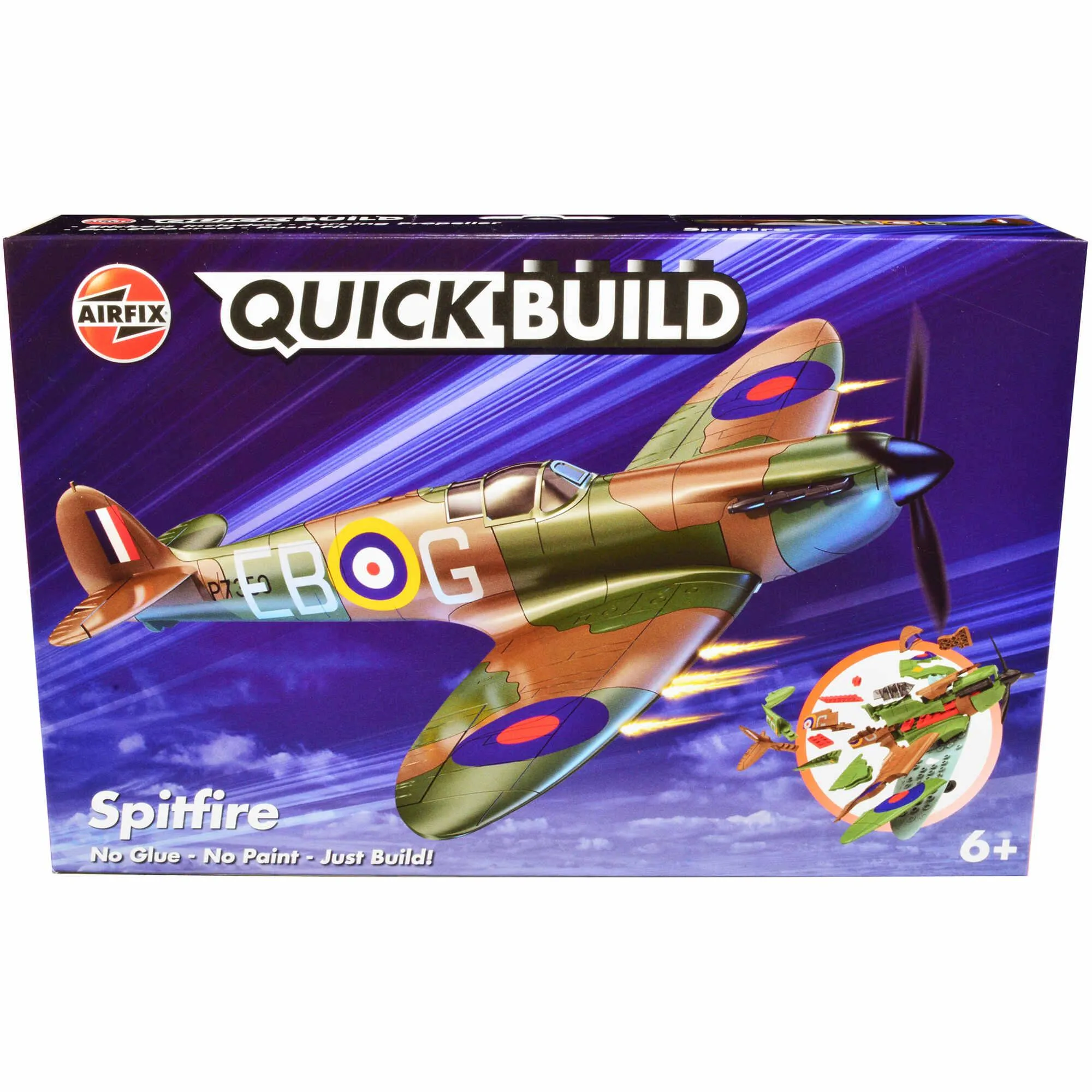 Airfix Quickbuild Skill 1 Model Airplane Kit - Spitfire Snap Together Painted