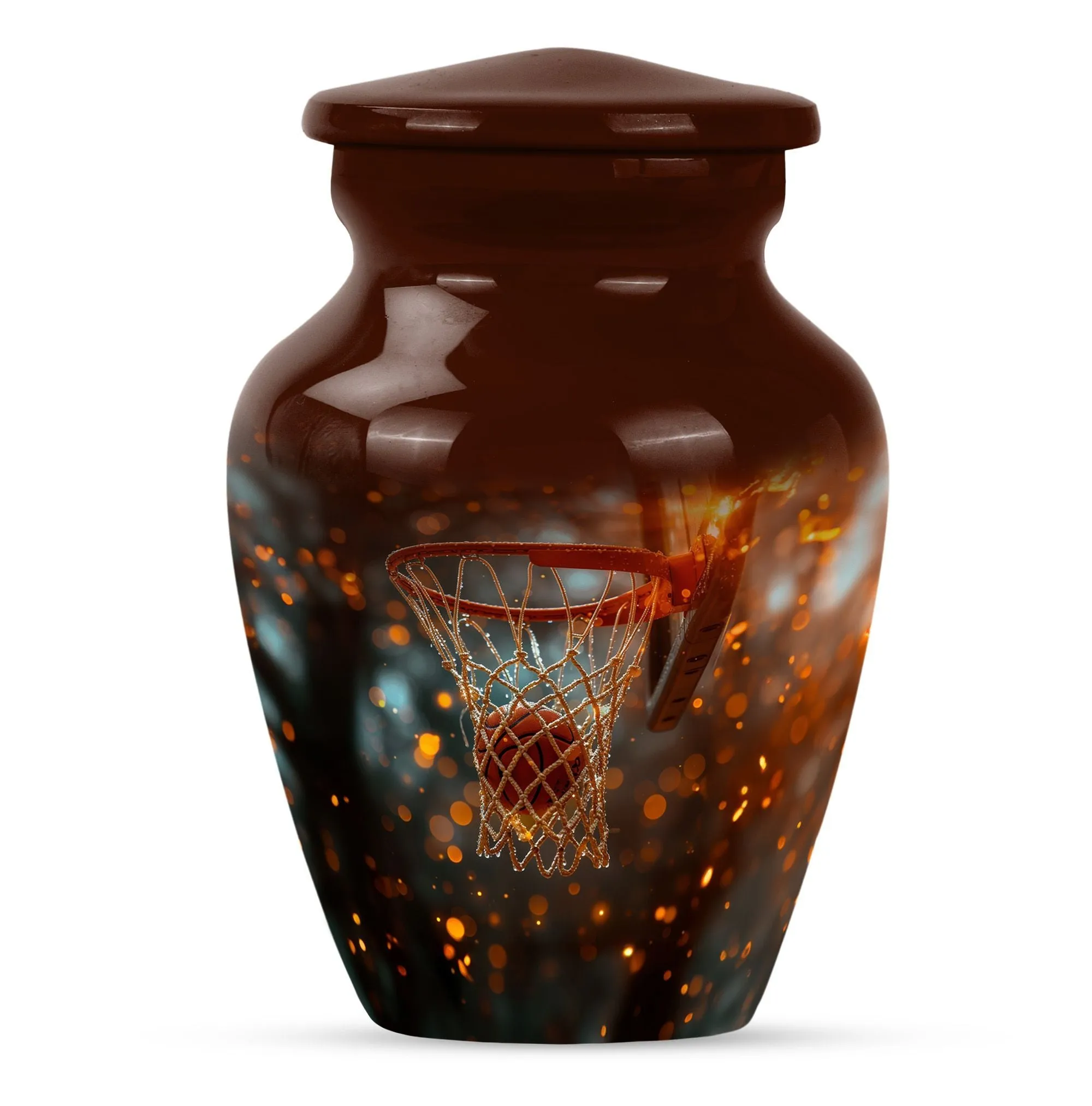 Basketball Urn: Modern Aluminium Memorial Urn for Adults