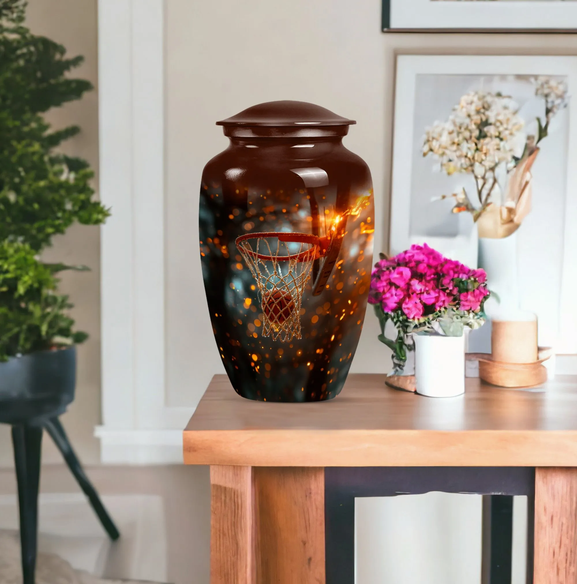 Basketball Urn: Modern Aluminium Memorial Urn for Adults
