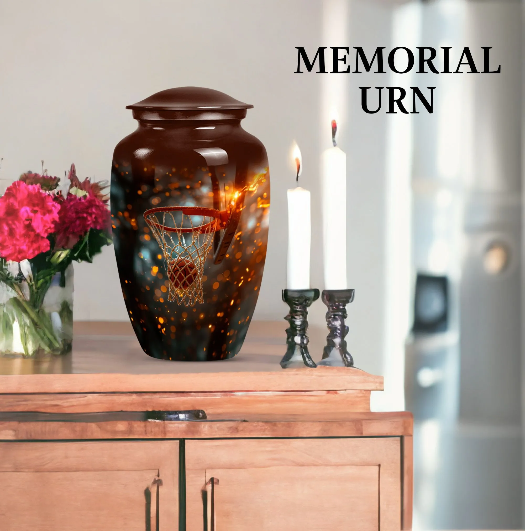 Basketball Urn: Modern Aluminium Memorial Urn for Adults