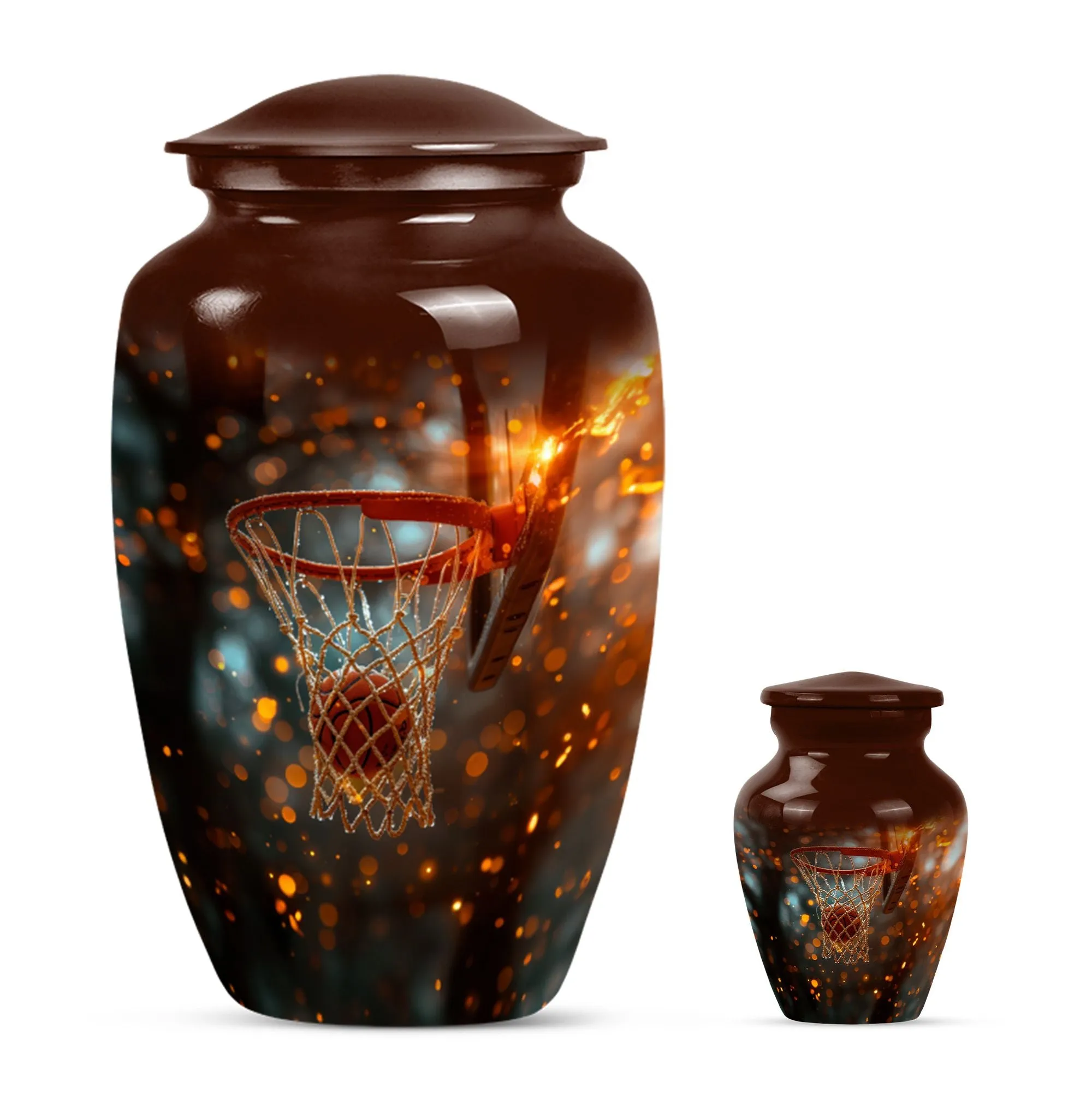 Basketball Urn: Modern Aluminium Memorial Urn for Adults