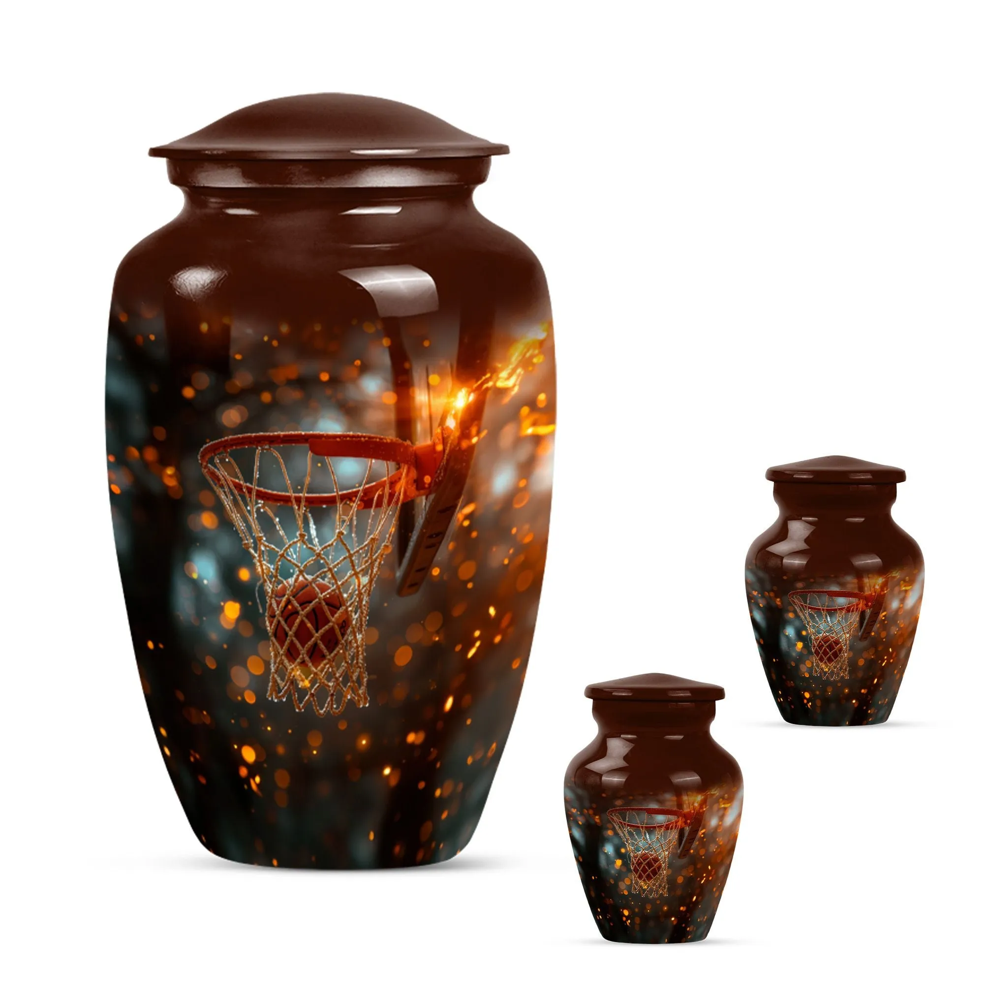 Basketball Urn: Modern Aluminium Memorial Urn for Adults