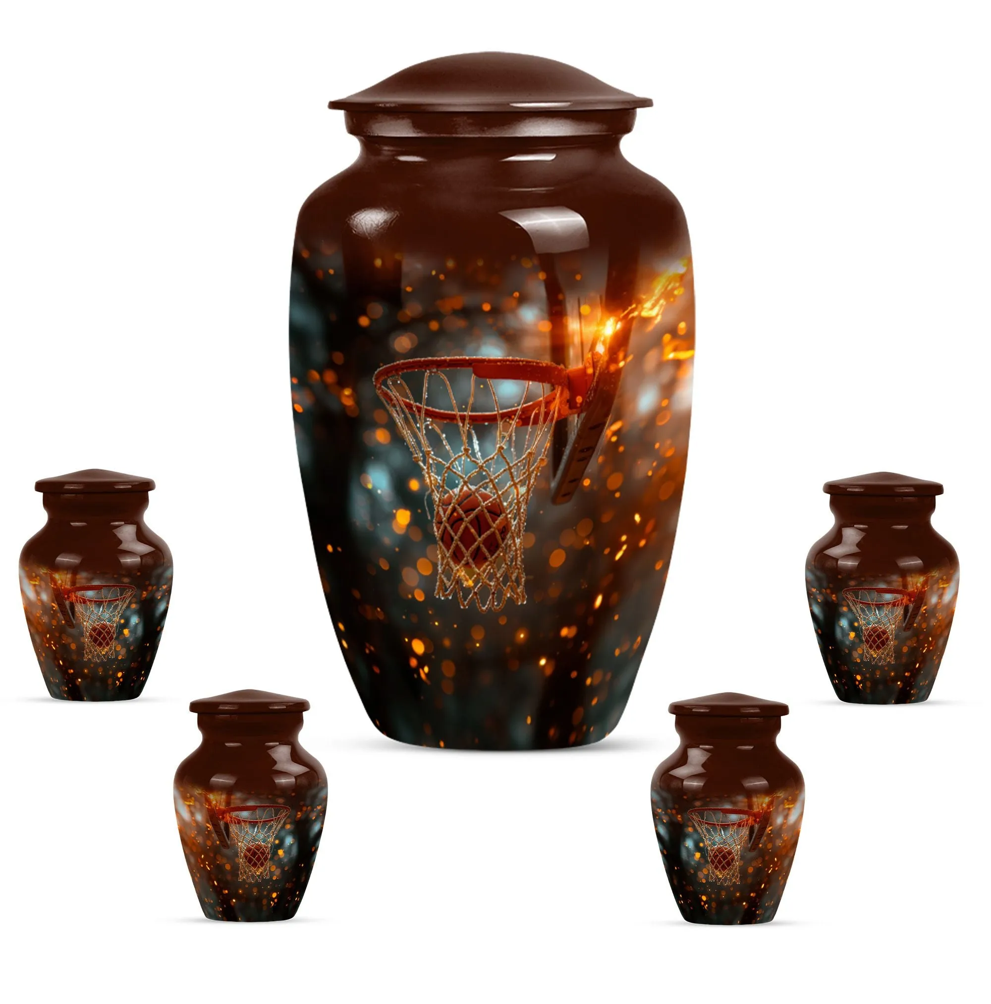 Basketball Urn: Modern Aluminium Memorial Urn for Adults