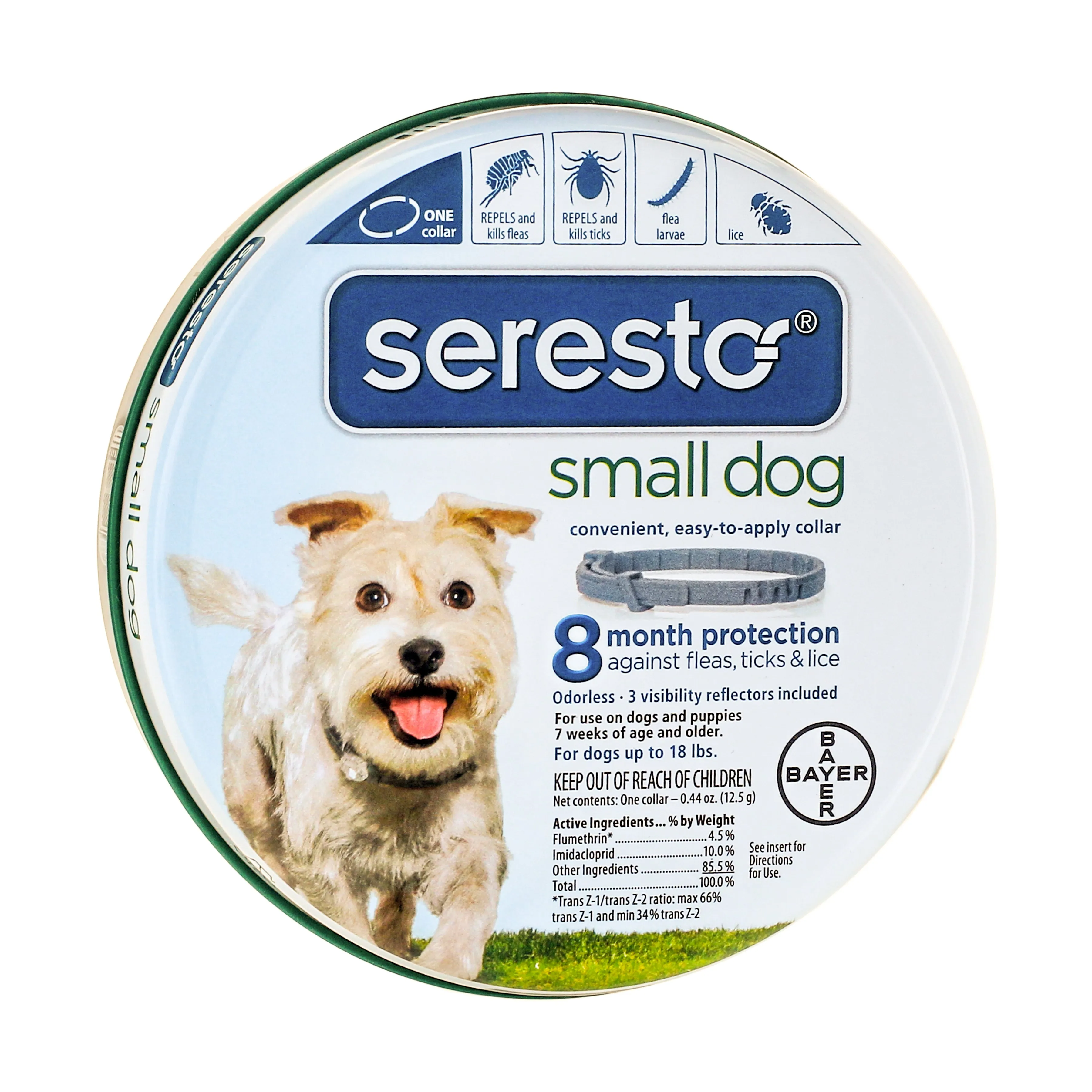 Bayer 83857944 Seresto Flea and Tick Collar Small Dog 8 month protection