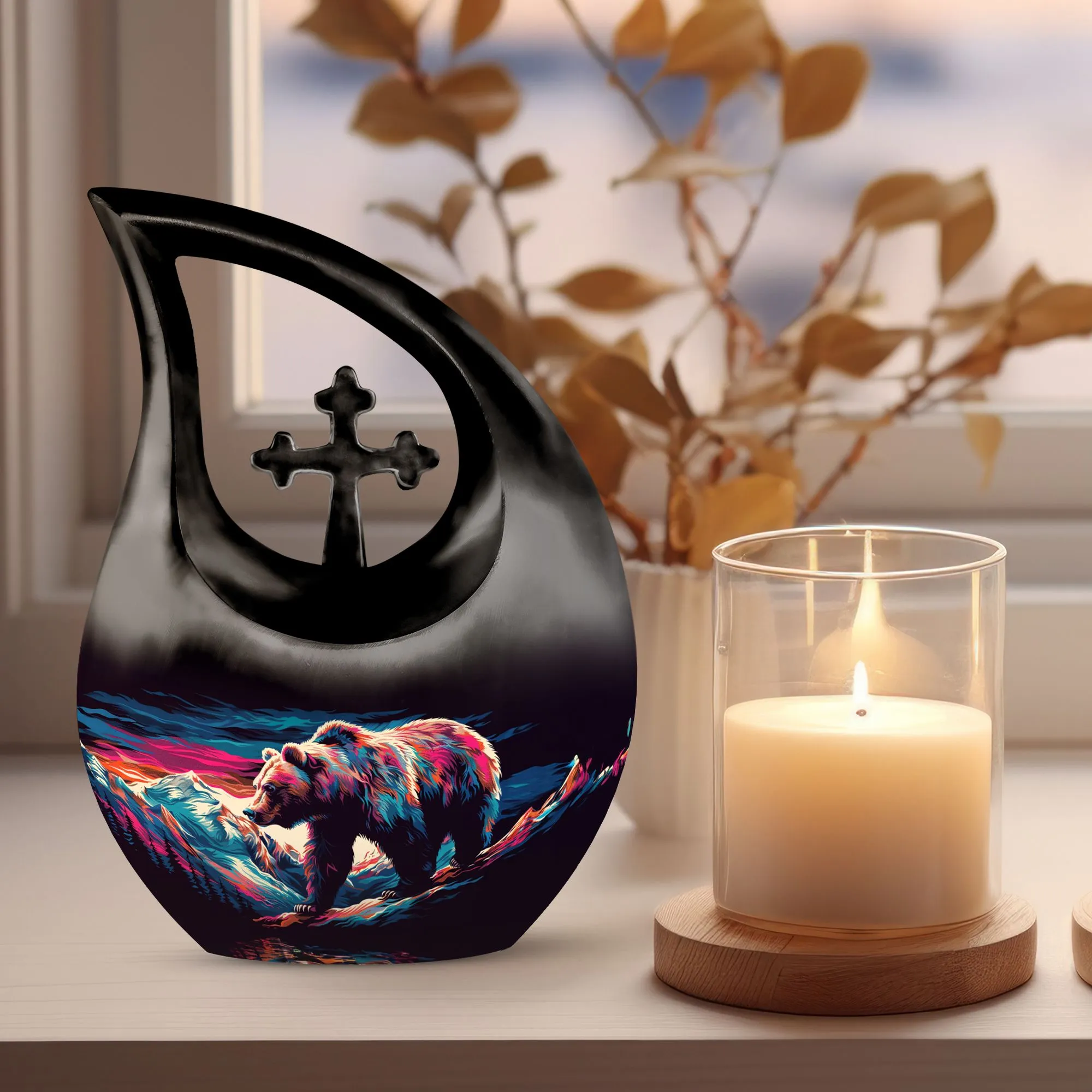 Bear Embrace - Aesthetic Memorial Large Urn for Lasting Memories
