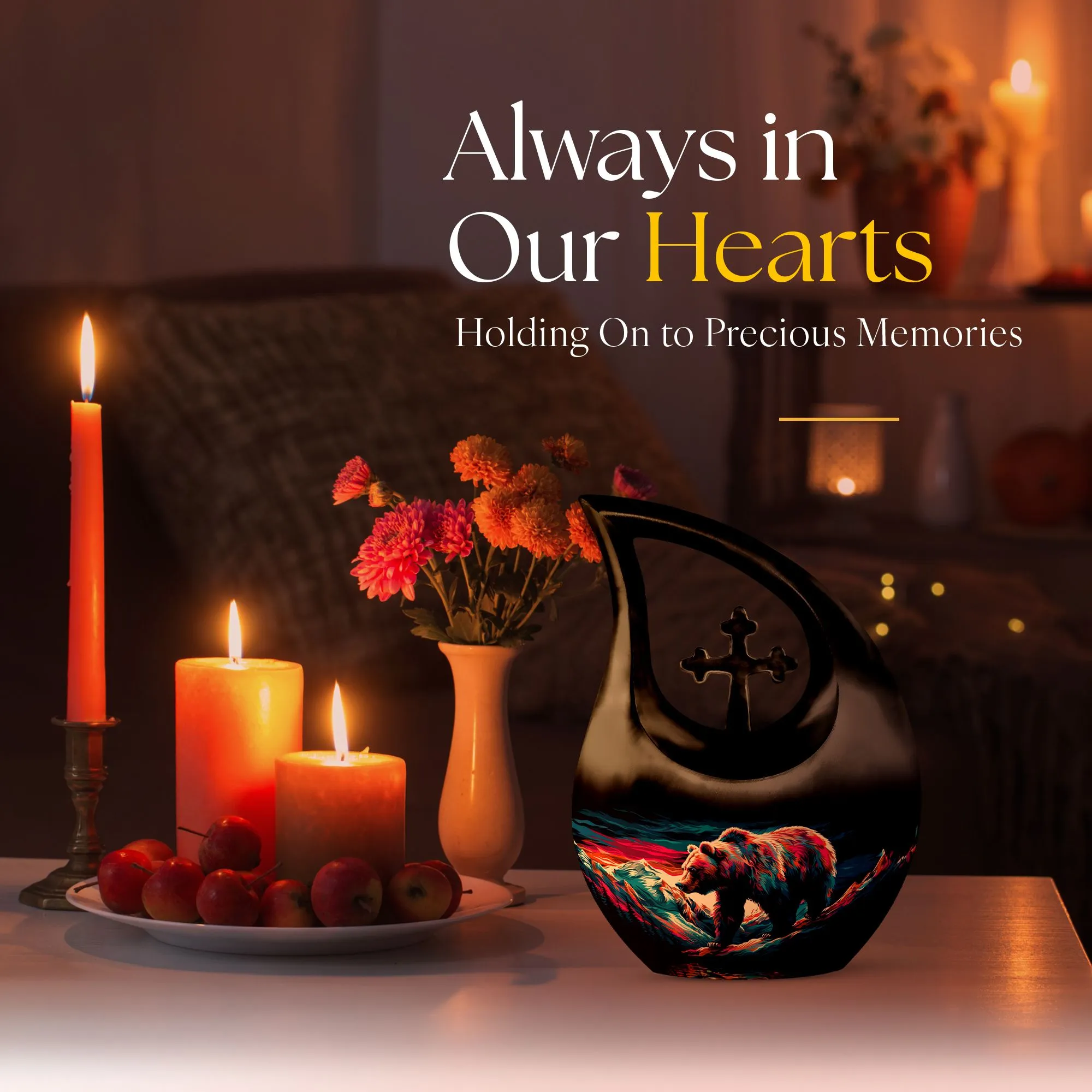 Bear Embrace - Aesthetic Memorial Large Urn for Lasting Memories