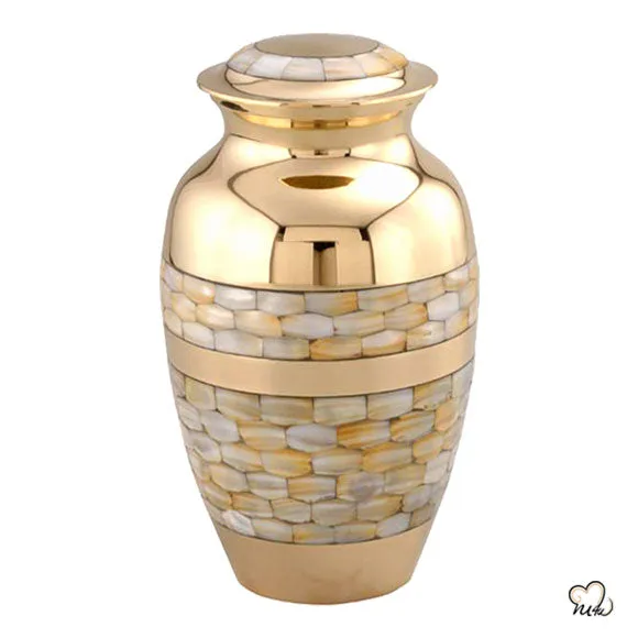 Blessing Gold Mother of Pearl Cremation Urn
