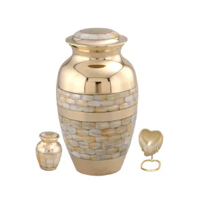 Blessing Gold Mother of Pearl Cremation Urn