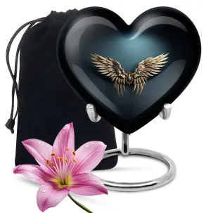 Blue Wings Heart Tribute: An Memorial Urn for Adult Ashes