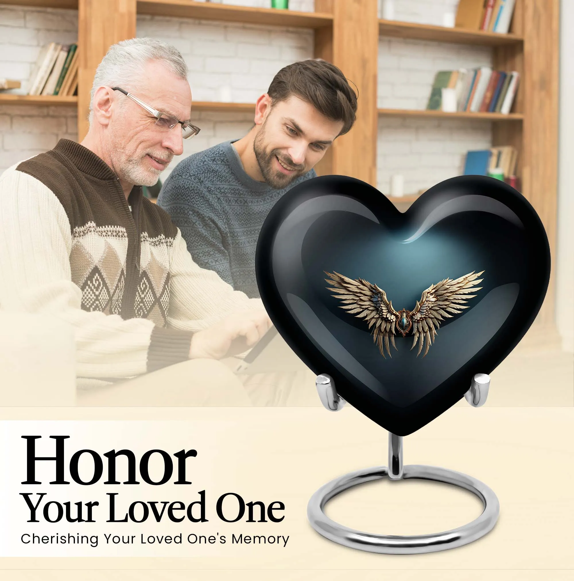 Blue Wings Heart Tribute: An Memorial Urn for Adult Ashes