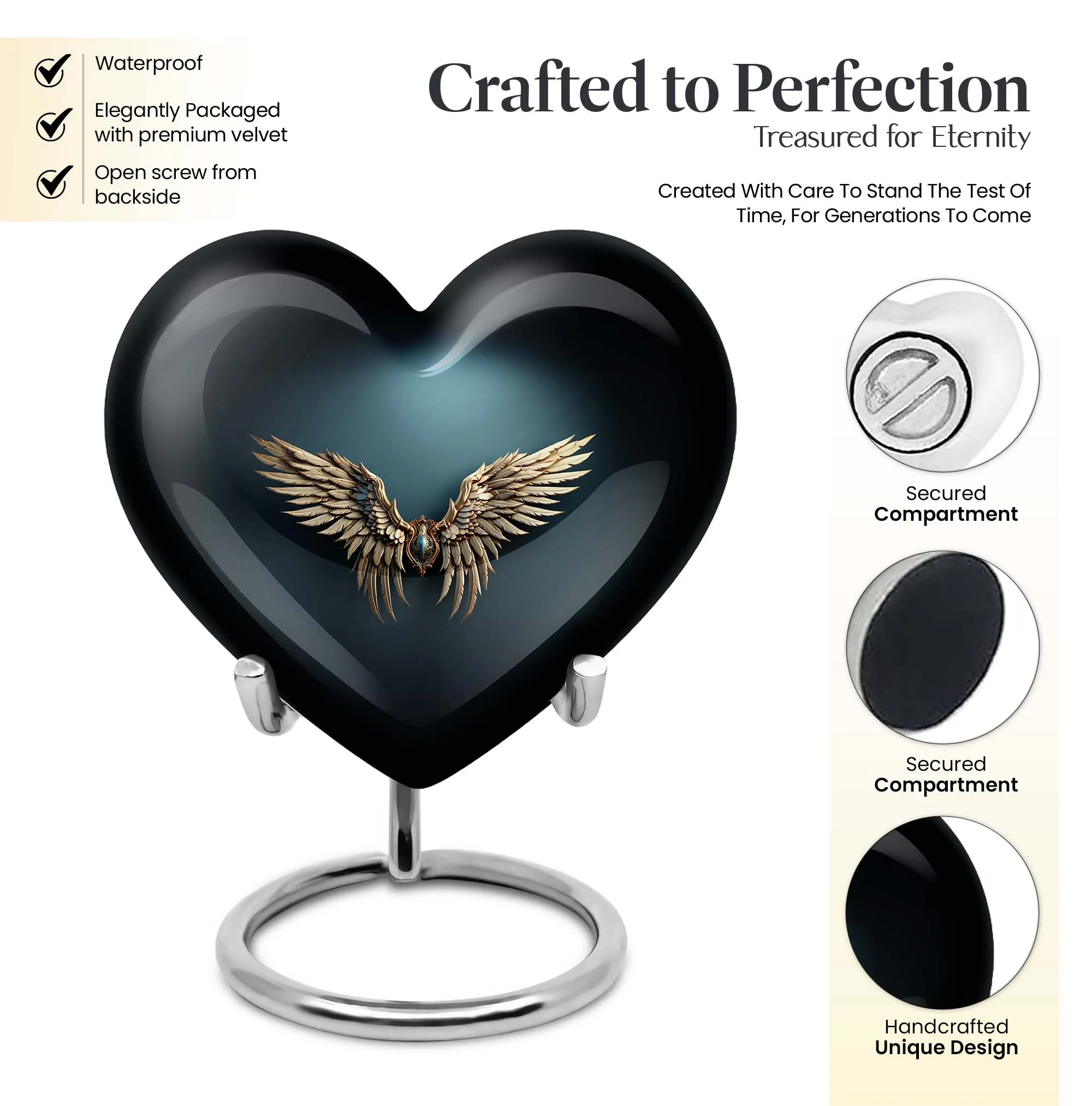 Blue Wings Heart Tribute: An Memorial Urn for Adult Ashes