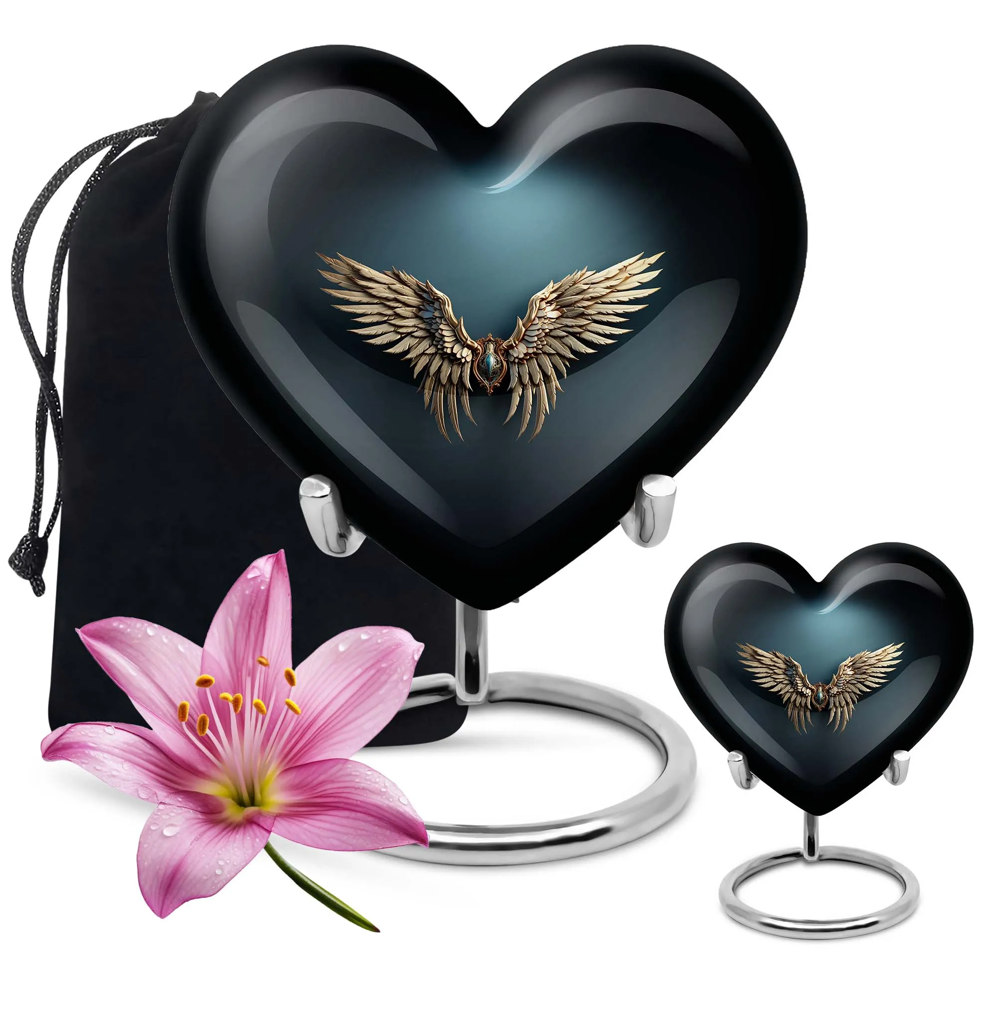 Blue Wings Heart Tribute: An Memorial Urn for Adult Ashes
