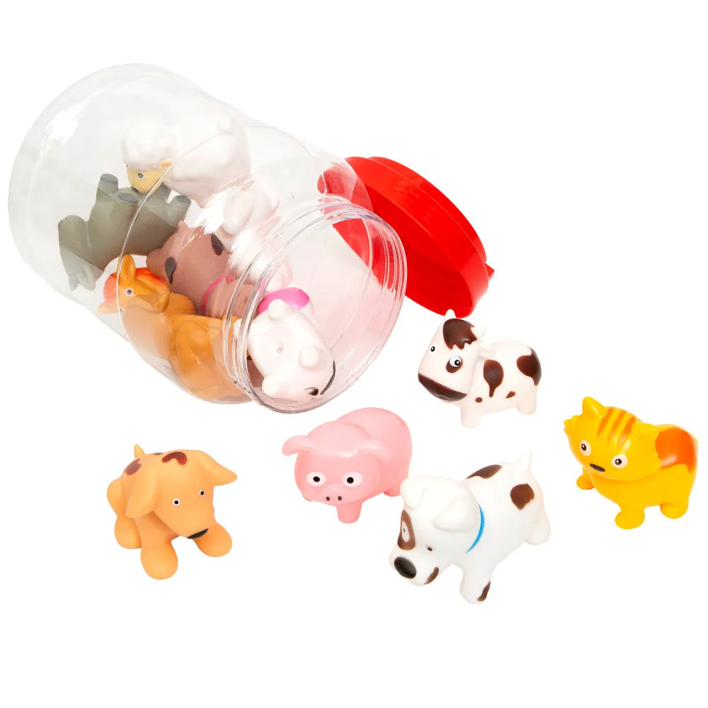 Boley Farm Animal Bath Toy Bucket - 12pc Water Play Set