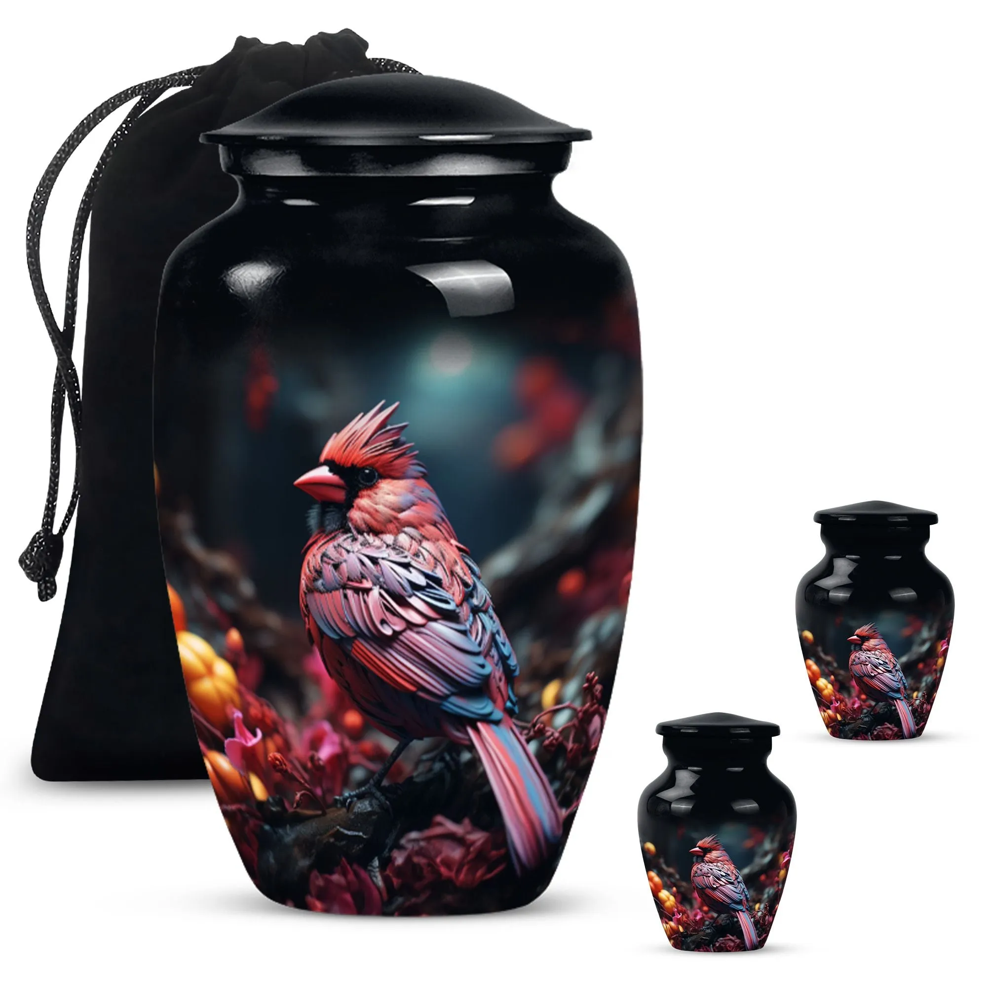 Cardinal Bird  : Large Empathy Urn to Remember the Departed