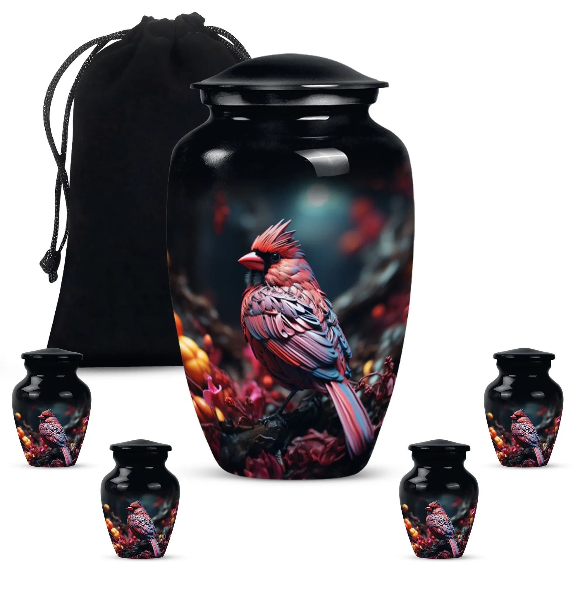 Cardinal Bird  : Large Empathy Urn to Remember the Departed