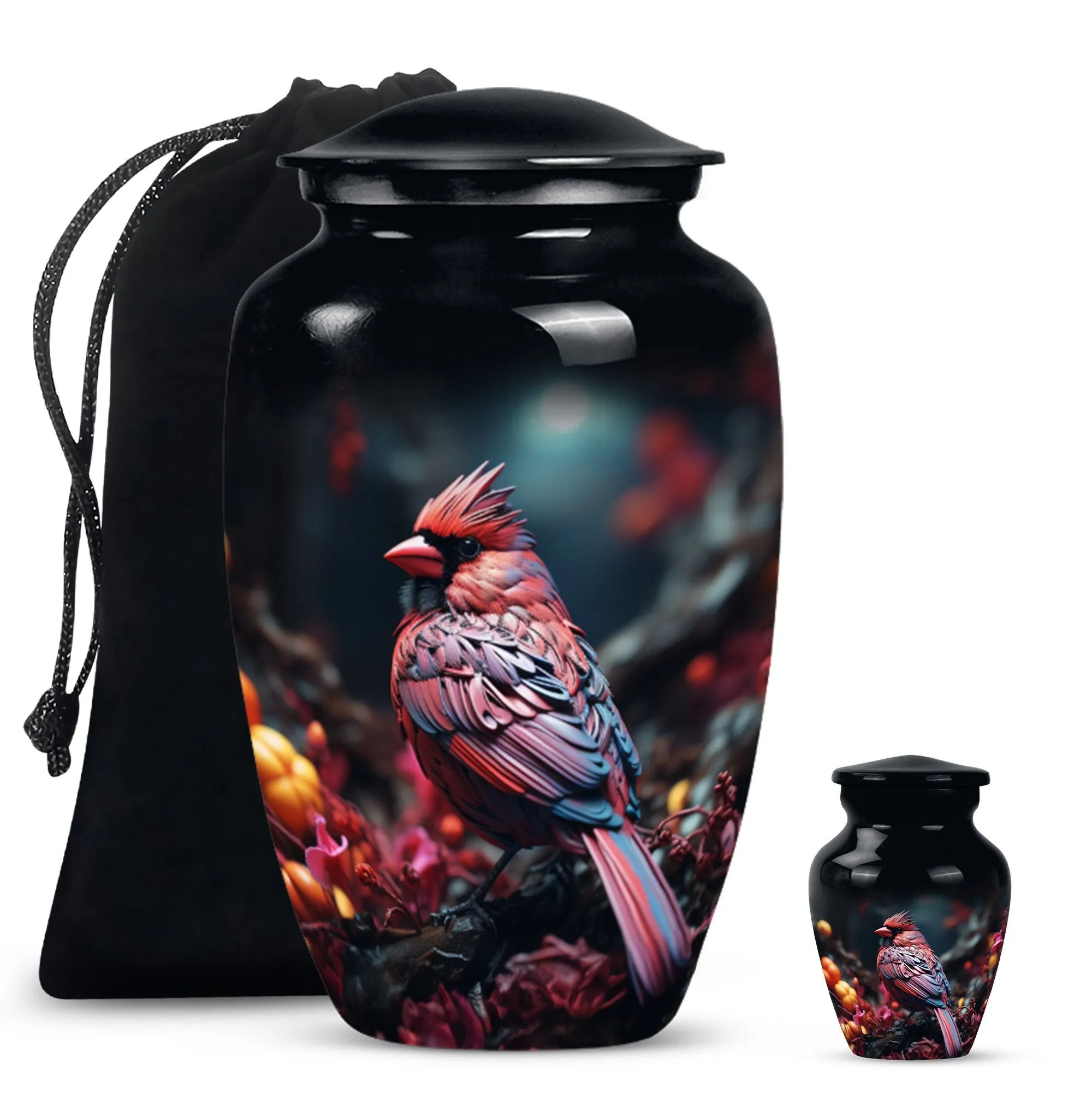 Cardinal Bird  : Large Empathy Urn to Remember the Departed