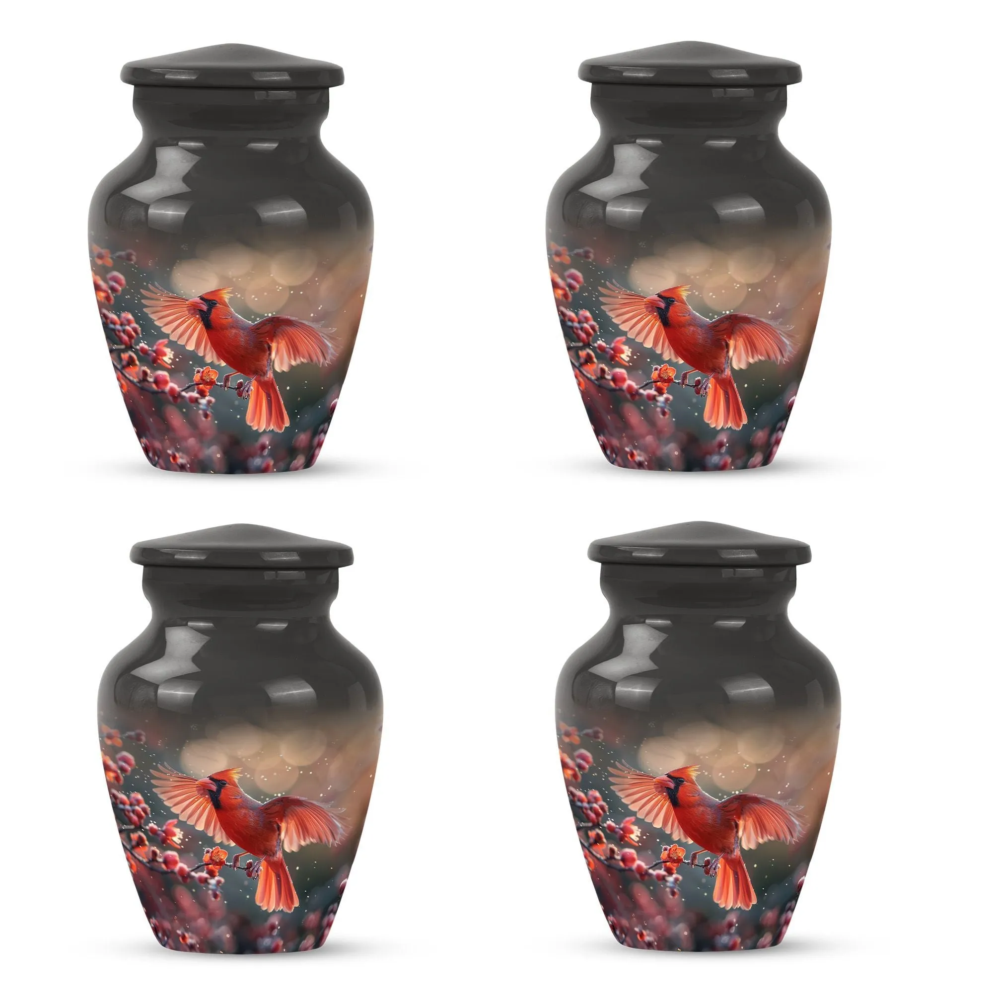 Cardinal Bird Tribute: Keepsake Cremation Urn for Loved Humans