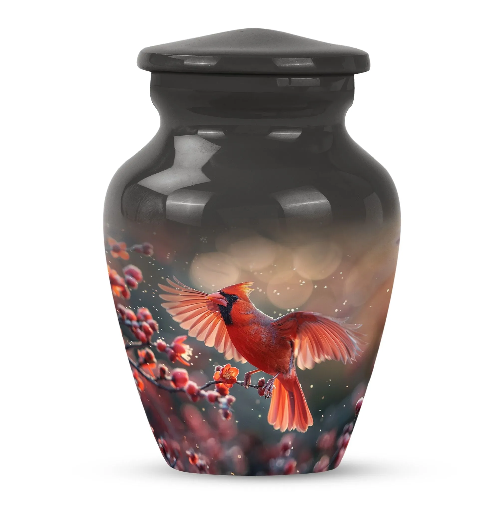 Cardinal Bird Tribute: Keepsake Cremation Urn for Loved Humans