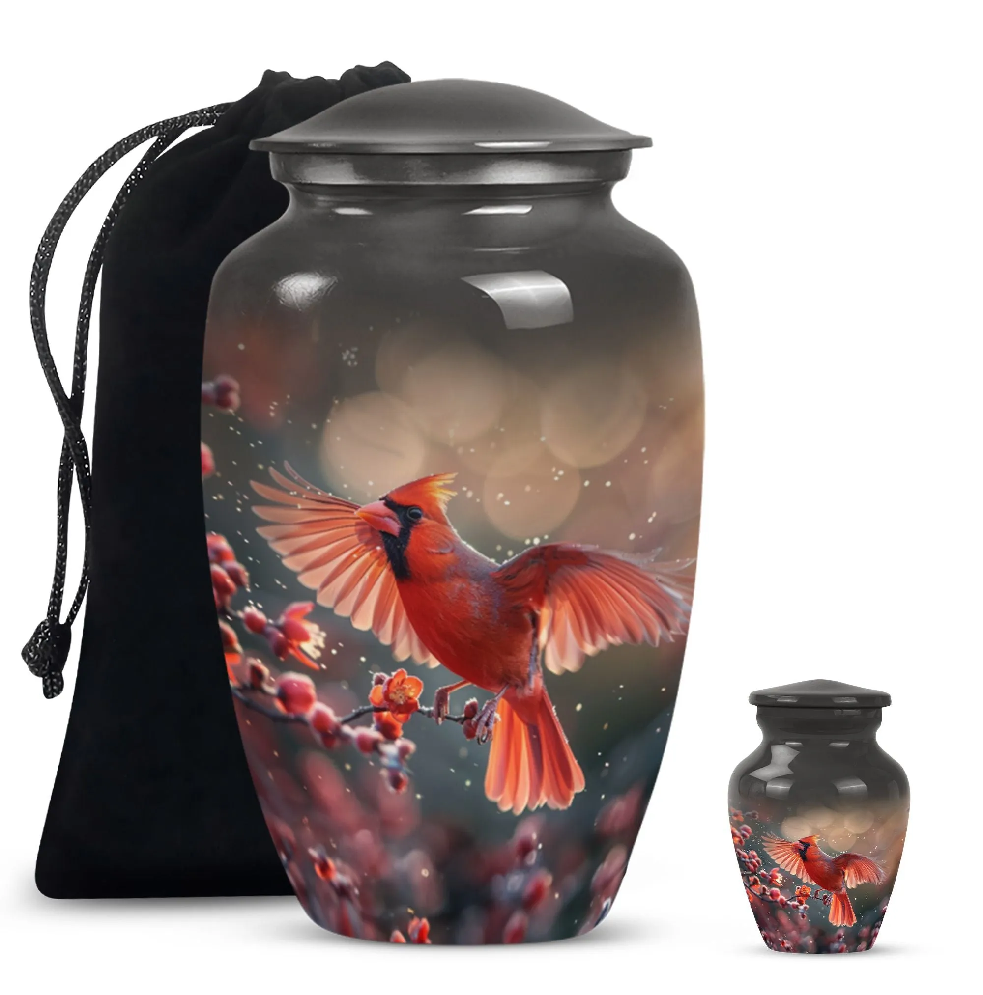 Cardinal Bird Tribute: Keepsake Cremation Urn for Loved Humans