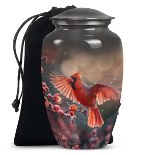 Cardinal Bird Tribute: Keepsake Cremation Urn for Loved Humans