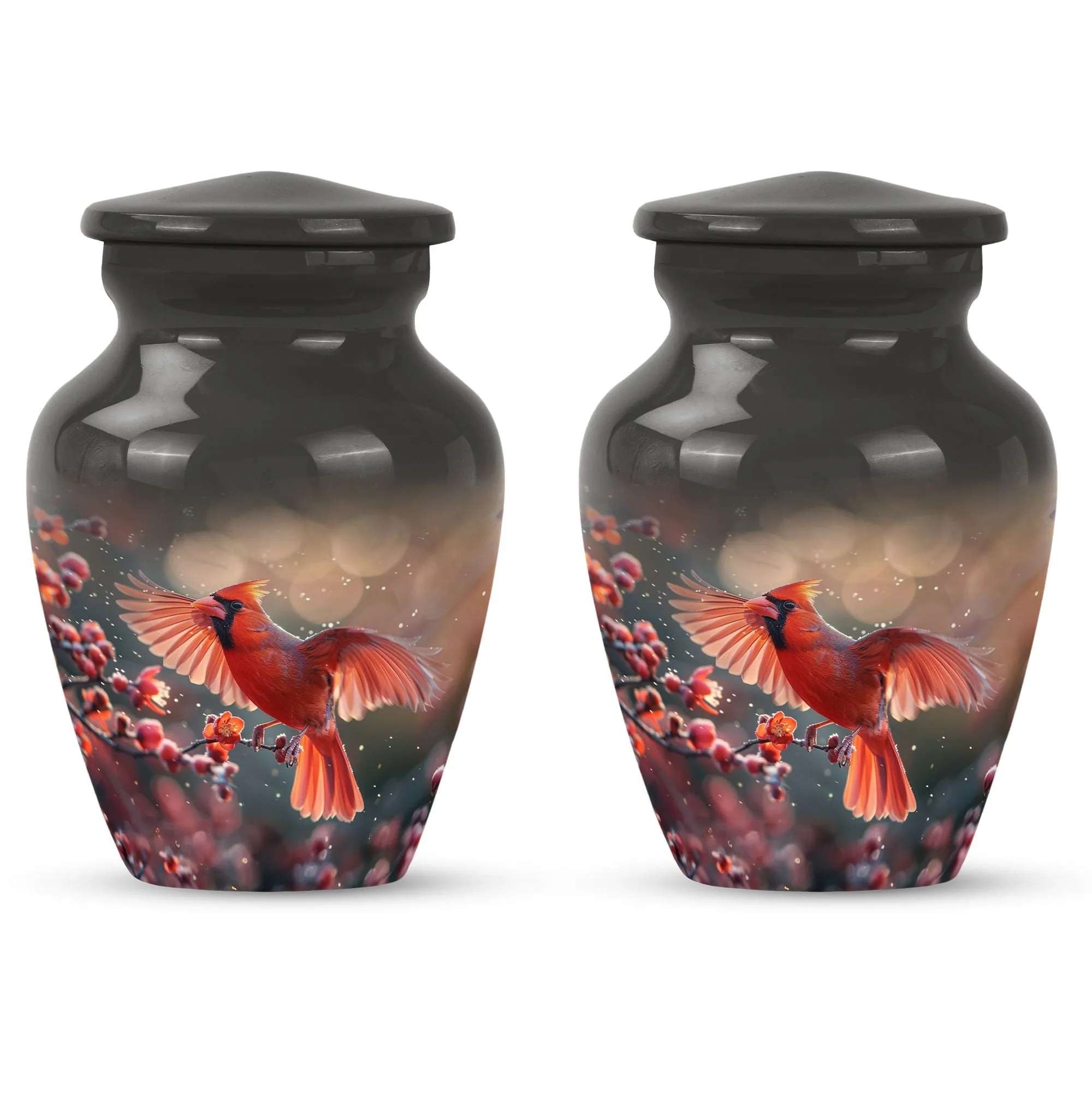 Cardinal Bird Tribute: Keepsake Cremation Urn for Loved Humans