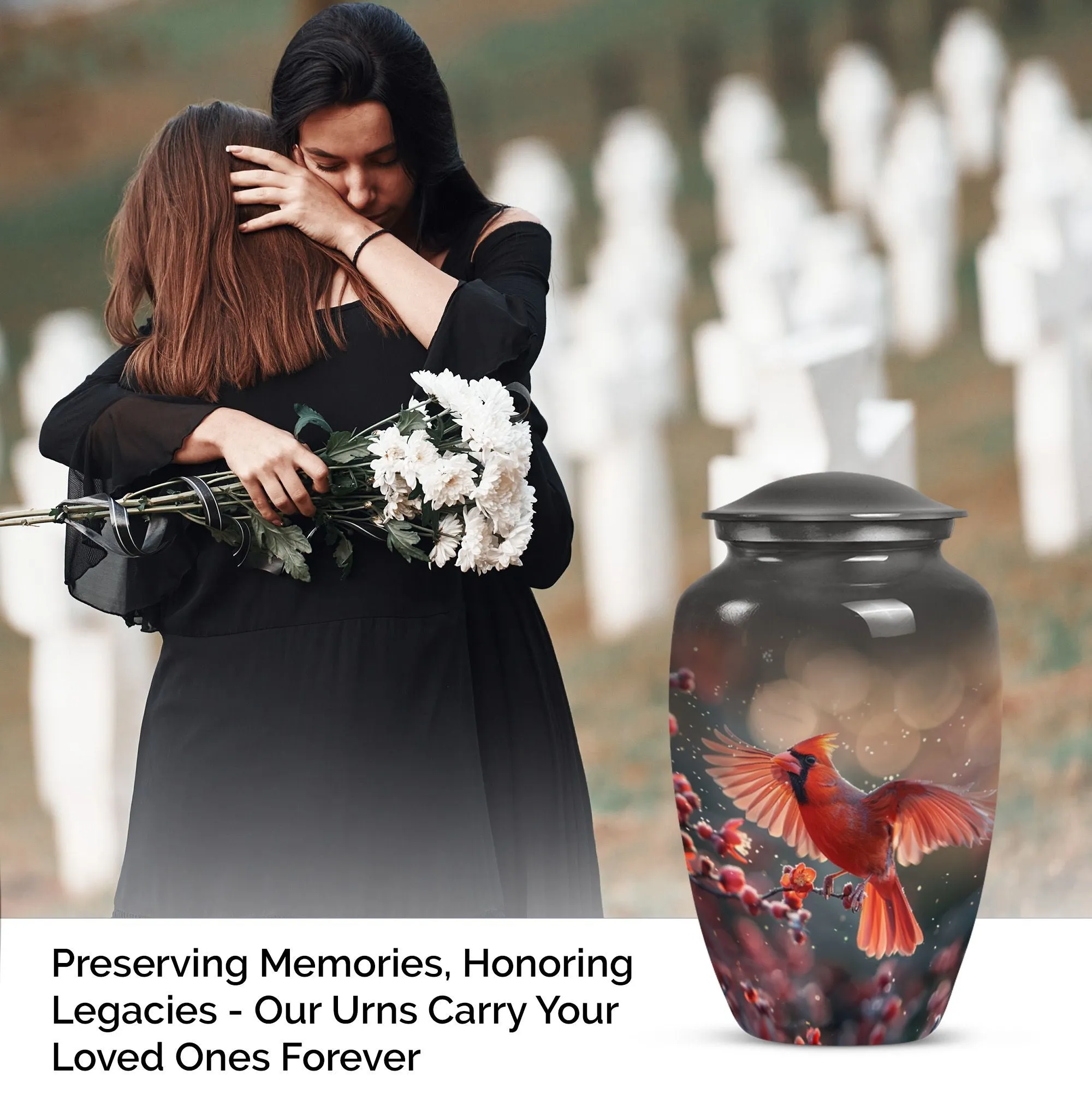 Cardinal Bird Tribute: Keepsake Cremation Urn for Loved Humans