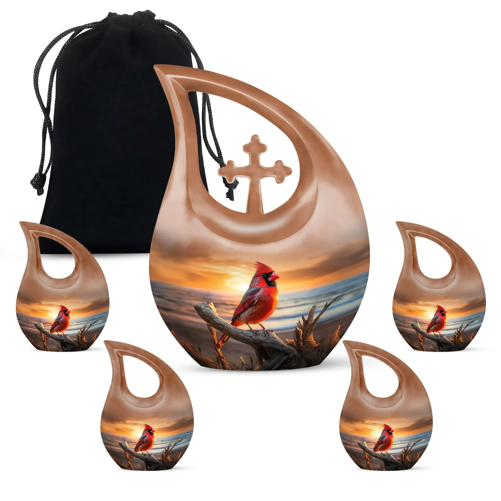 Cardinal Bird' Urn: Keepsake Cremation Urn For Human Ashes