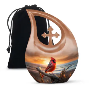 Cardinal Bird' Urn: Keepsake Cremation Urn For Human Ashes