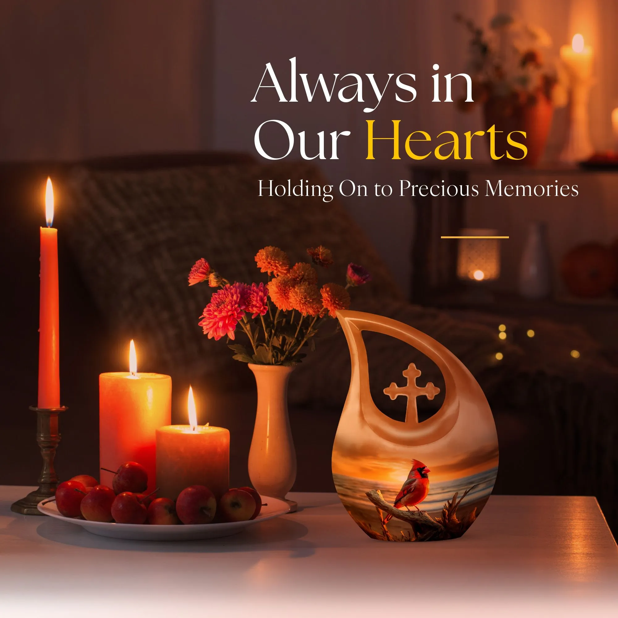 Cardinal Bird' Urn: Keepsake Cremation Urn For Human Ashes