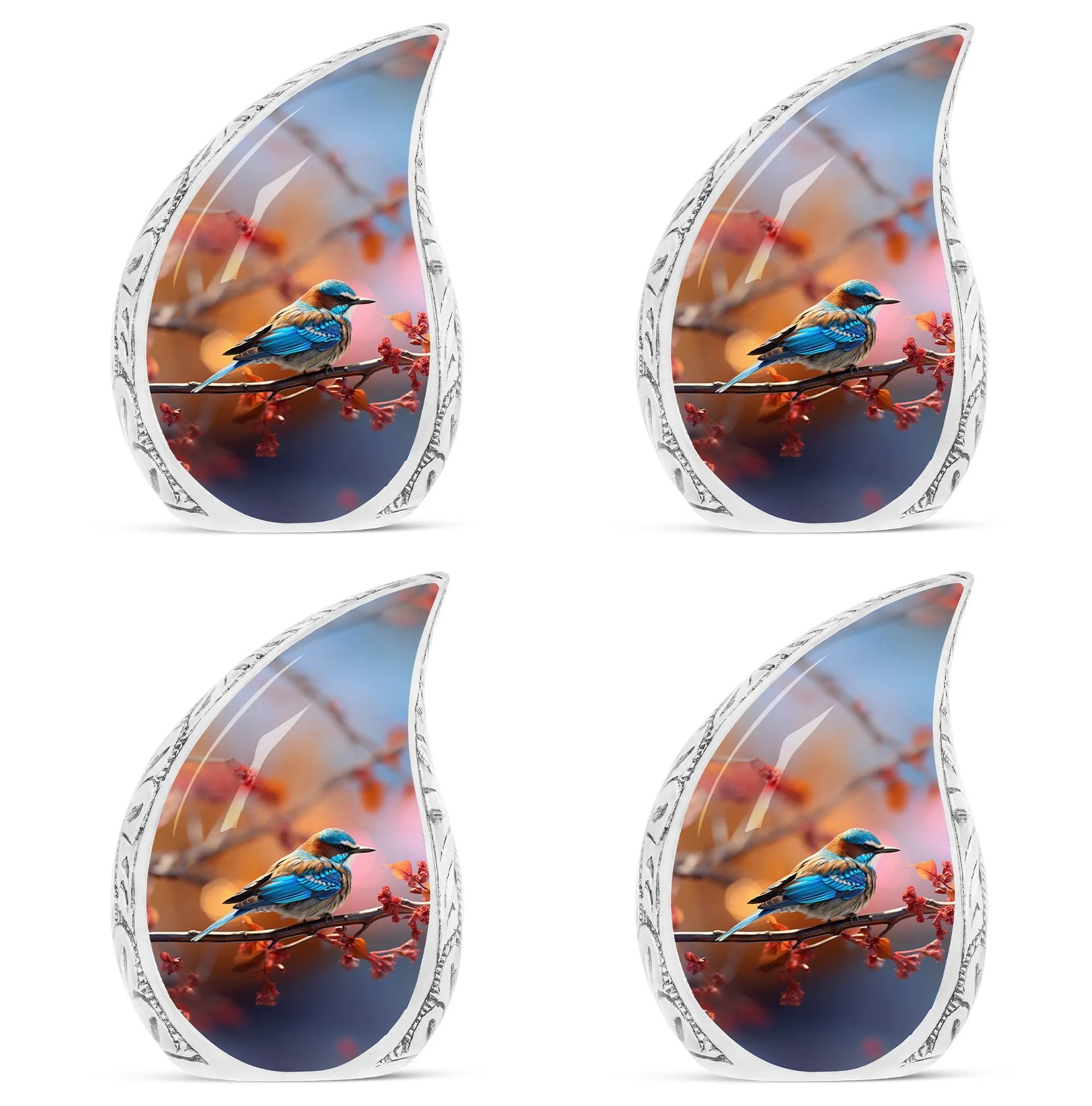 Cherishing Journey: Blue Sparrow Cremation Urn for Ashes
