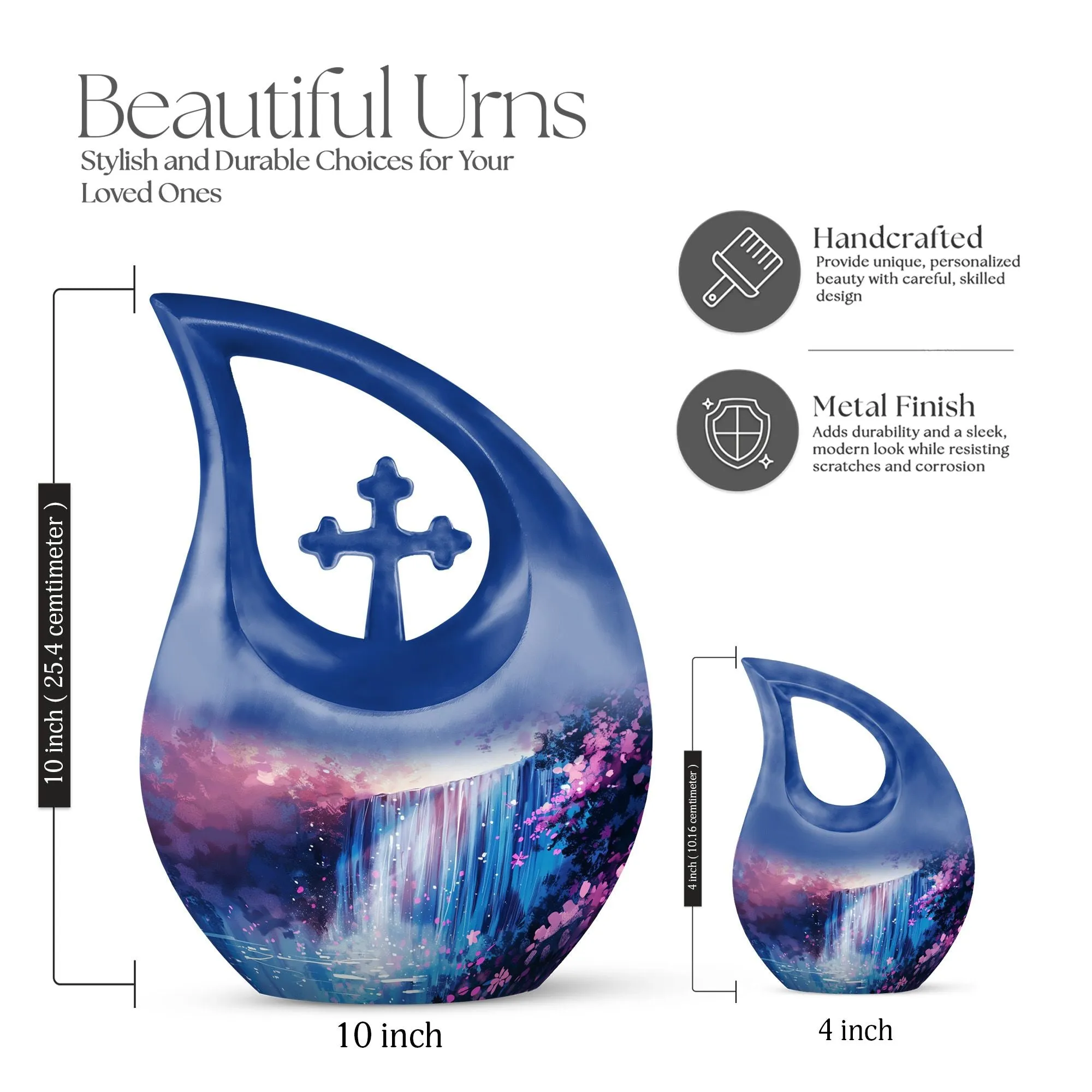 Classy Spring's Symphony Aluminium Memorial Urn For Ashes