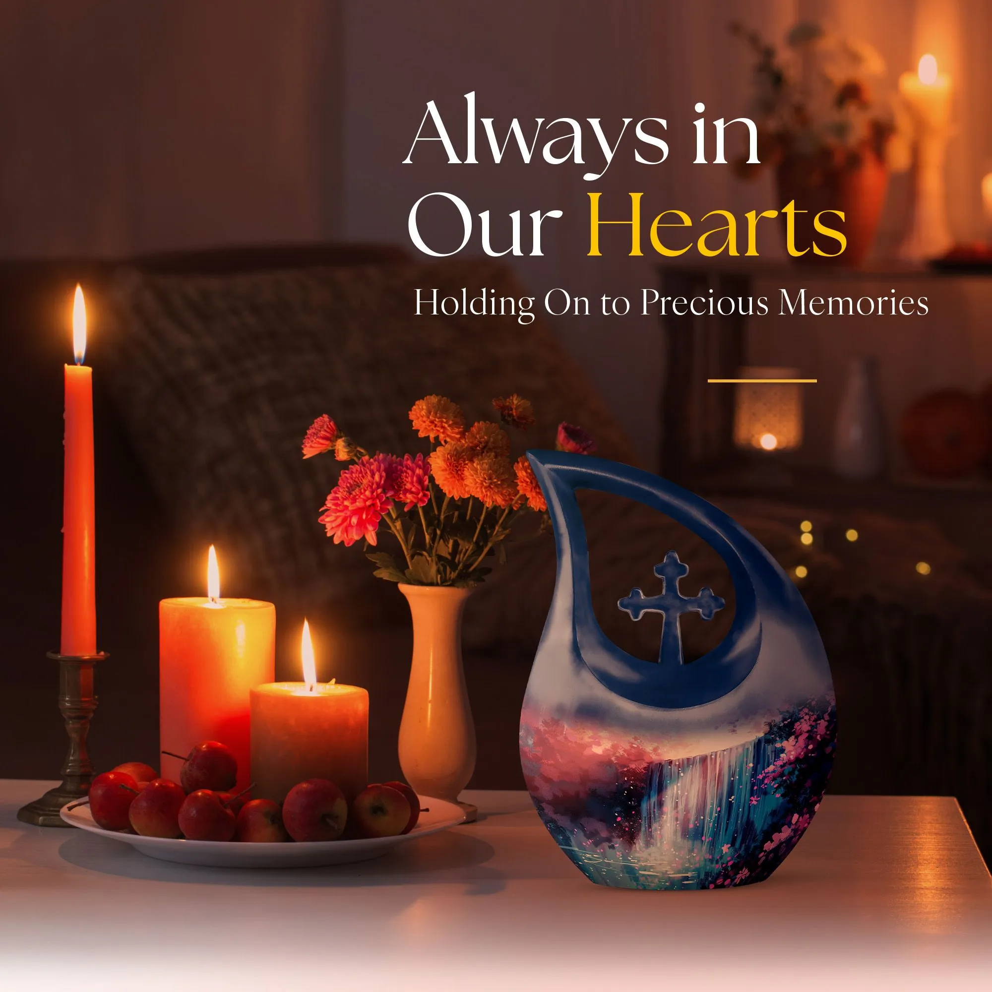 Classy Spring's Symphony Aluminium Memorial Urn For Ashes
