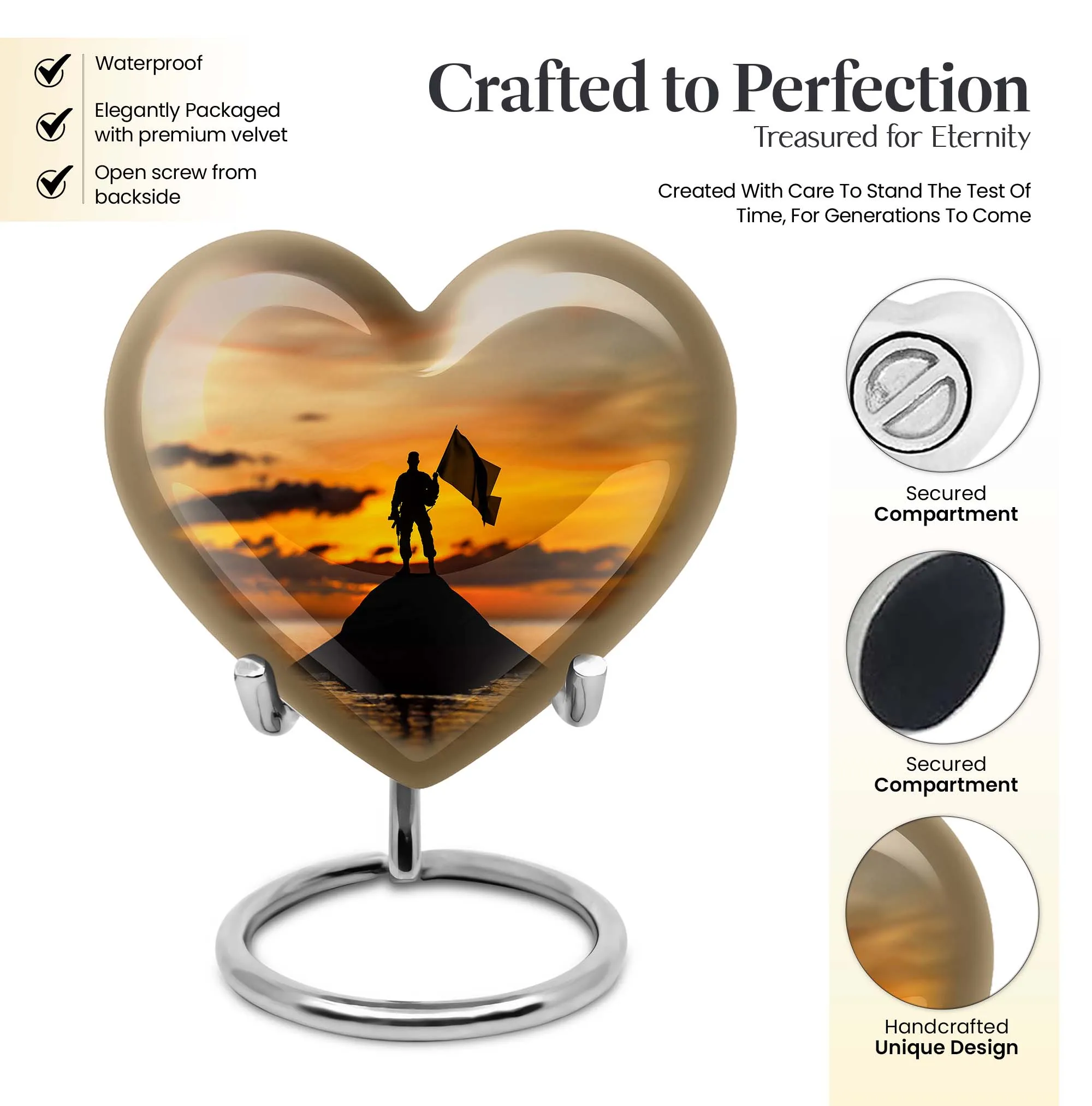 Commemorative Military Cremation Urn: Heartfelt Medium Urn