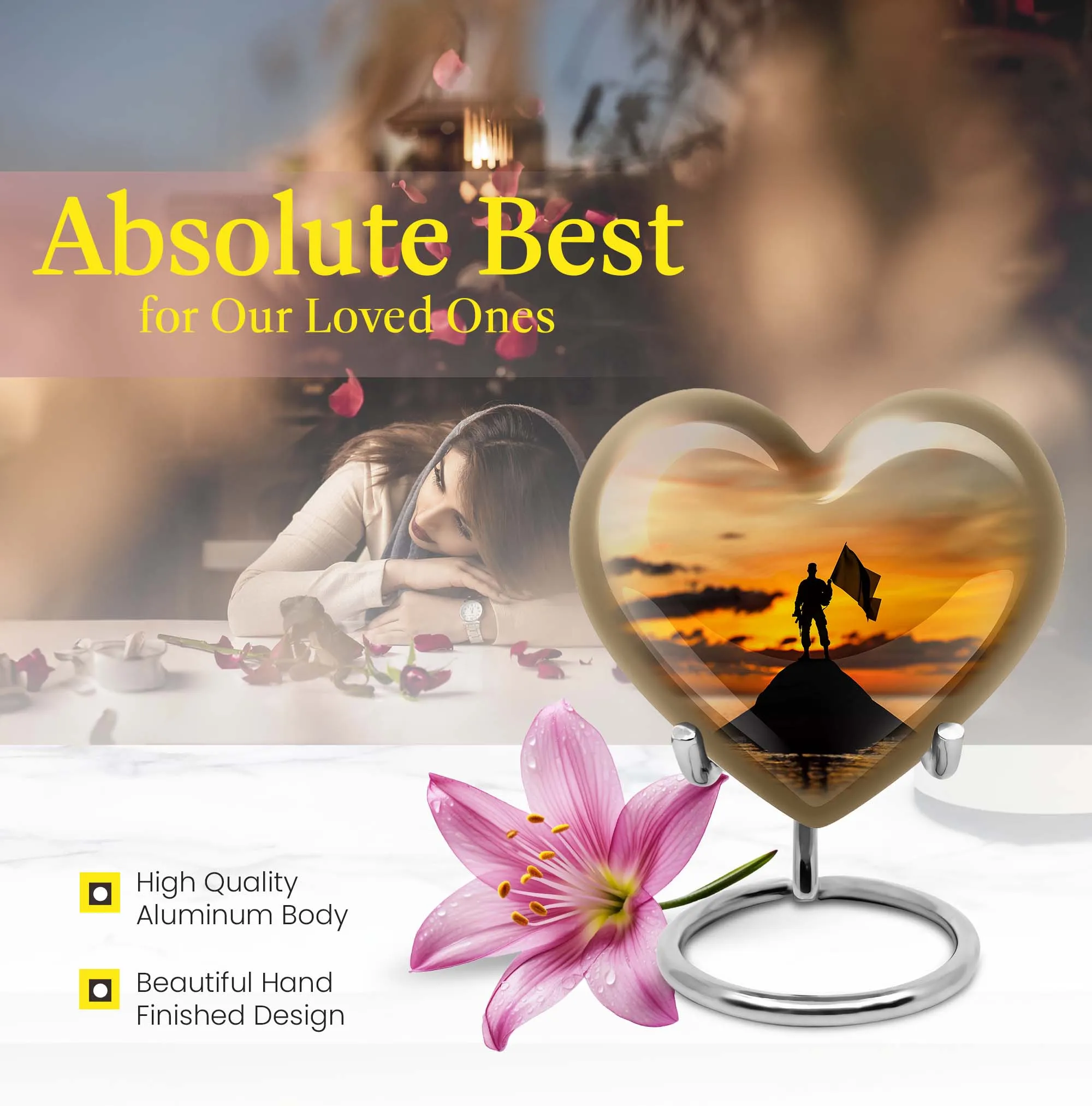 Commemorative Military Cremation Urn: Heartfelt Medium Urn