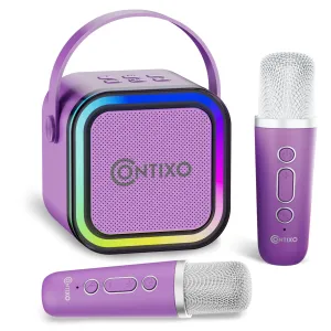 Contixo Mini Karaoke Dynamite | Portable Bluetooth Speaker   Wireless Mics