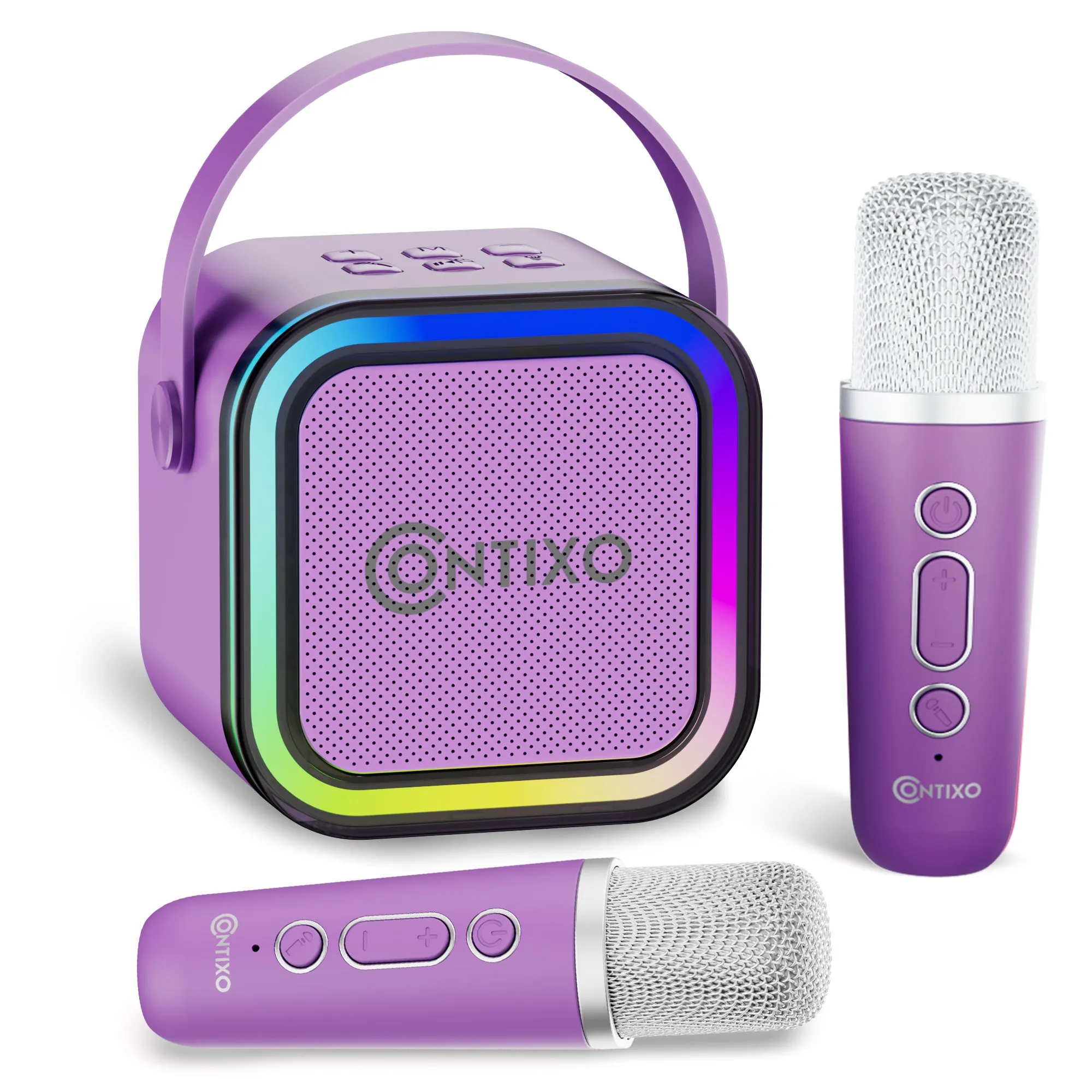 Contixo Mini Karaoke Dynamite | Portable Bluetooth Speaker   Wireless Mics
