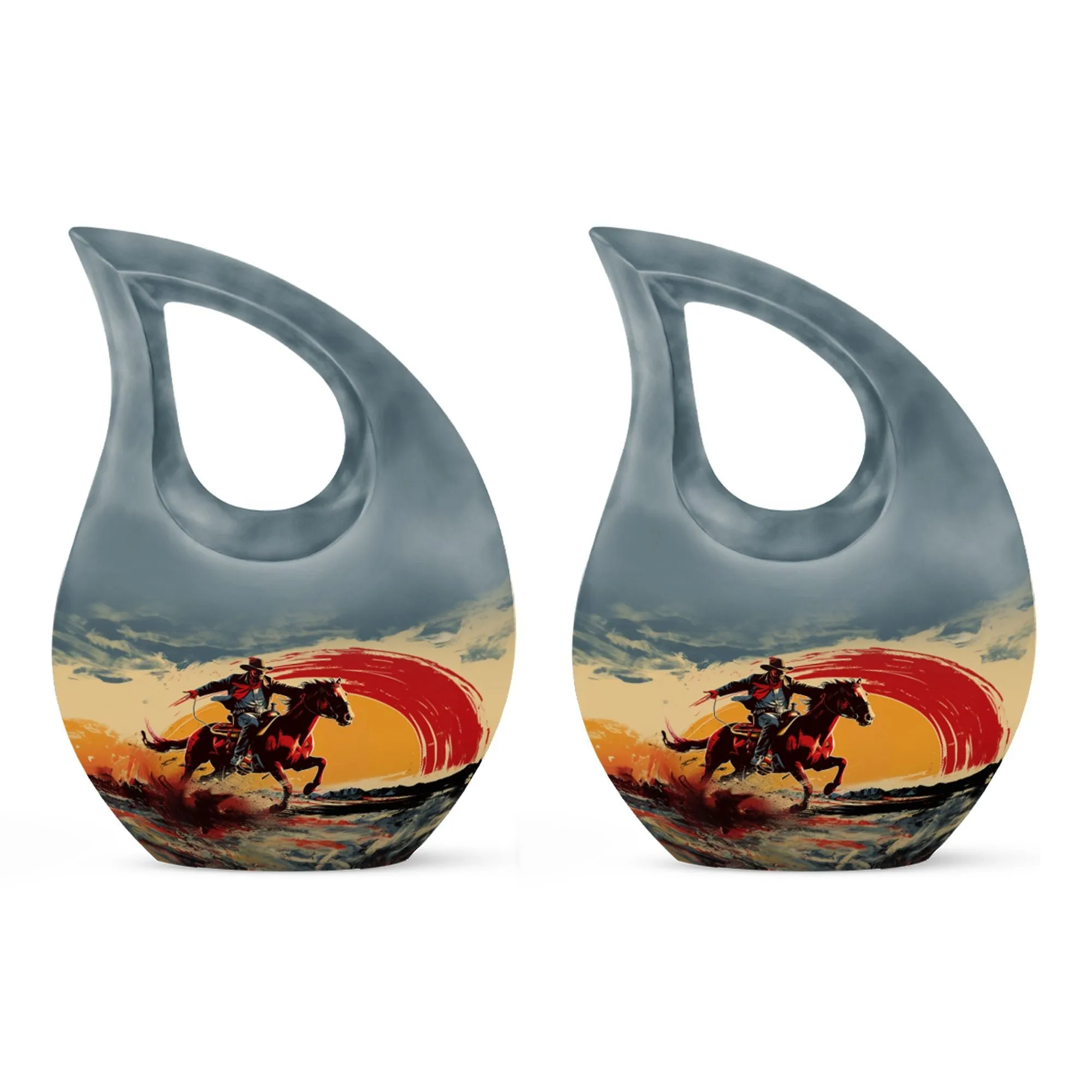 Cross Drop Cowboy Urn: Cool Cremation Urn For Adult Human Ashes