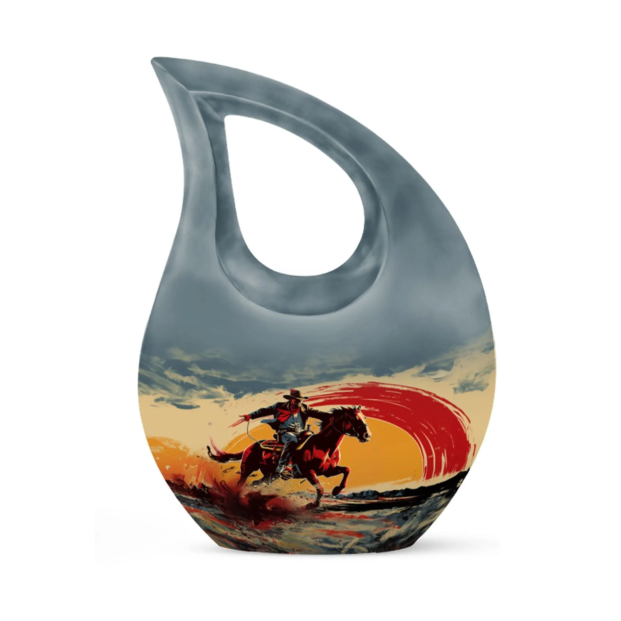 Cross Drop Cowboy Urn: Cool Cremation Urn For Adult Human Ashes